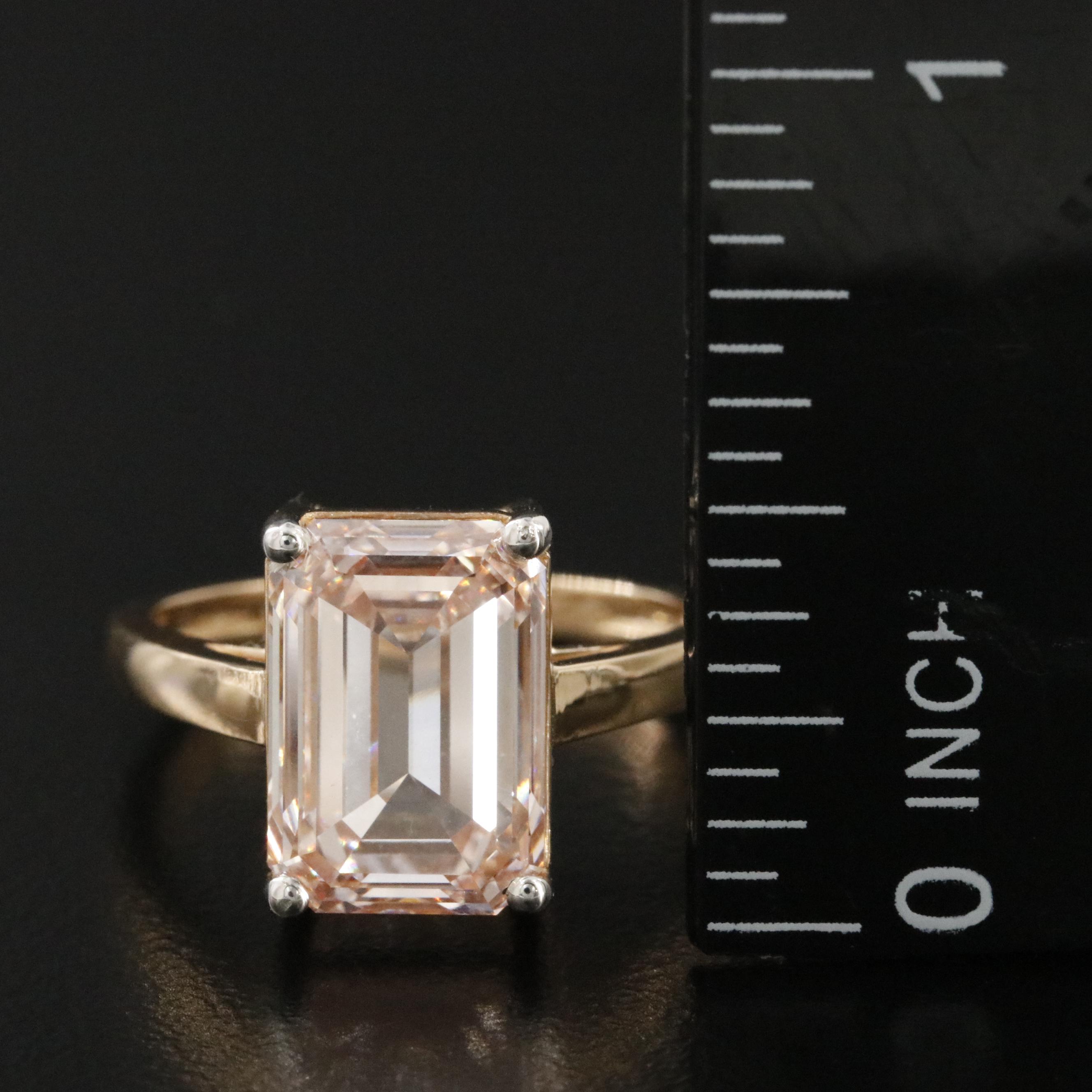18K 5.12 CT Lab Grown Fancy Pink Diamond Solitaire Ring with IGI Report