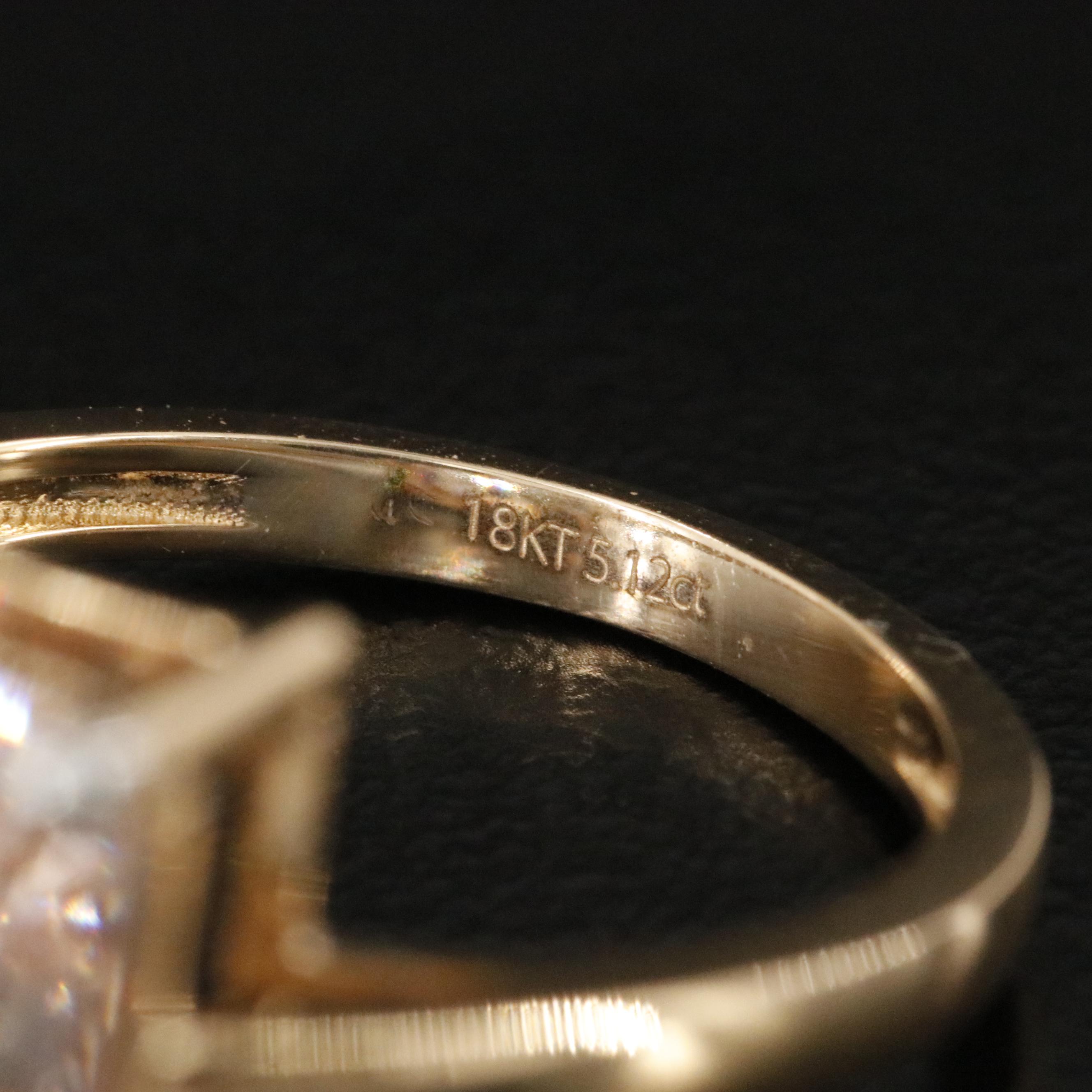 18K 5.12 CT Lab Grown Fancy Pink Diamond Solitaire Ring with IGI Report