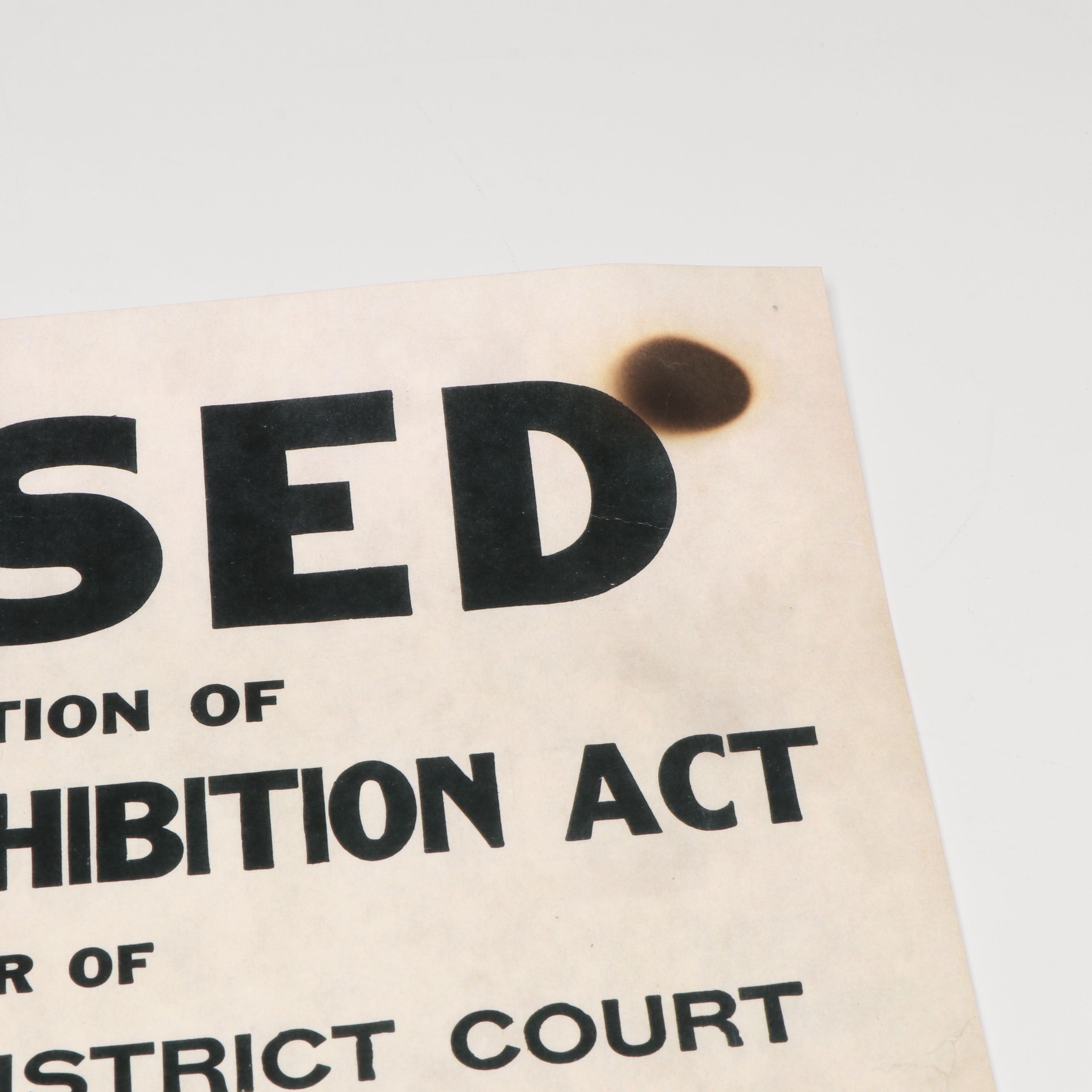 Prohibition Style Whisky Prescription Form with Reproduction Sign