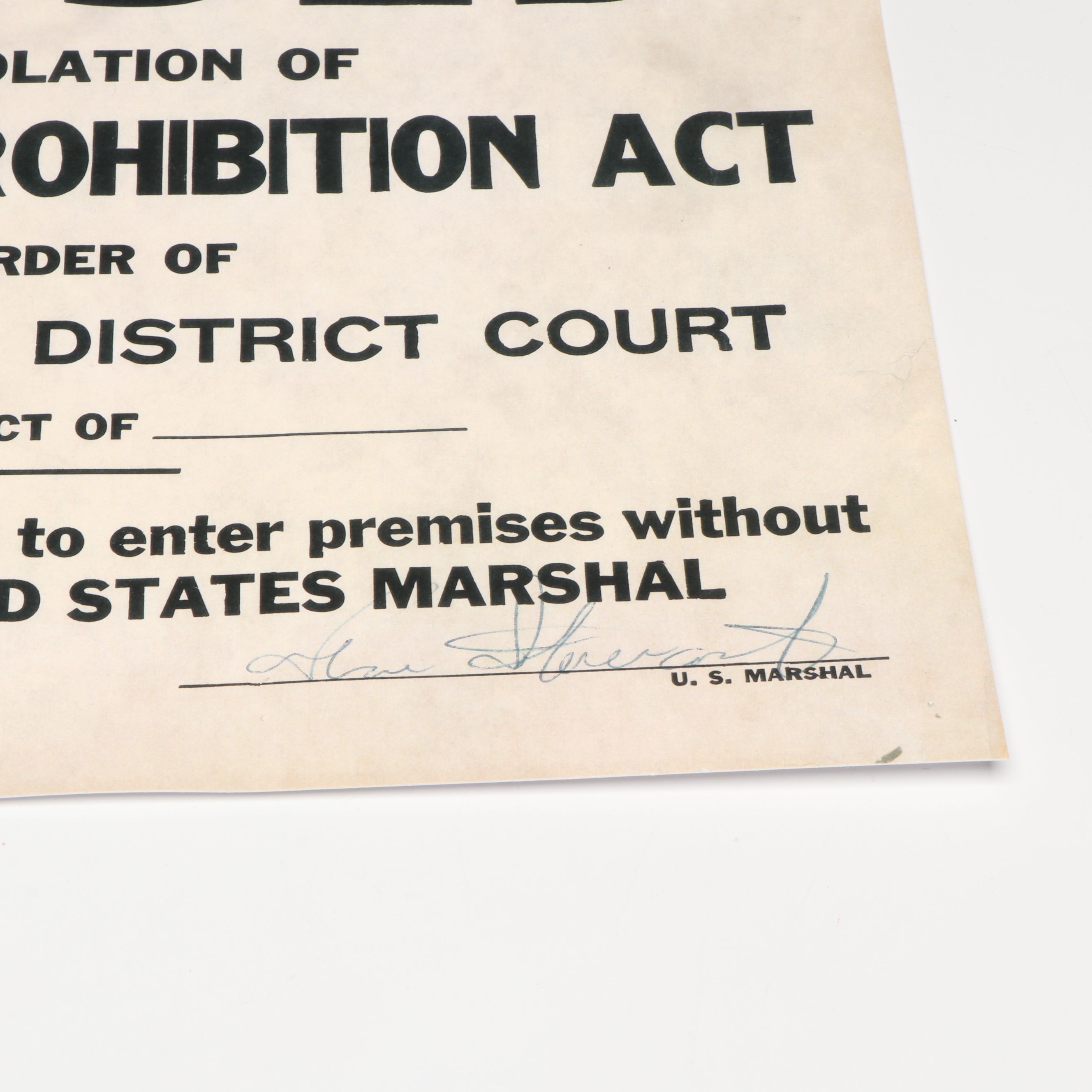 Prohibition Style Whisky Prescription Form with Reproduction Sign