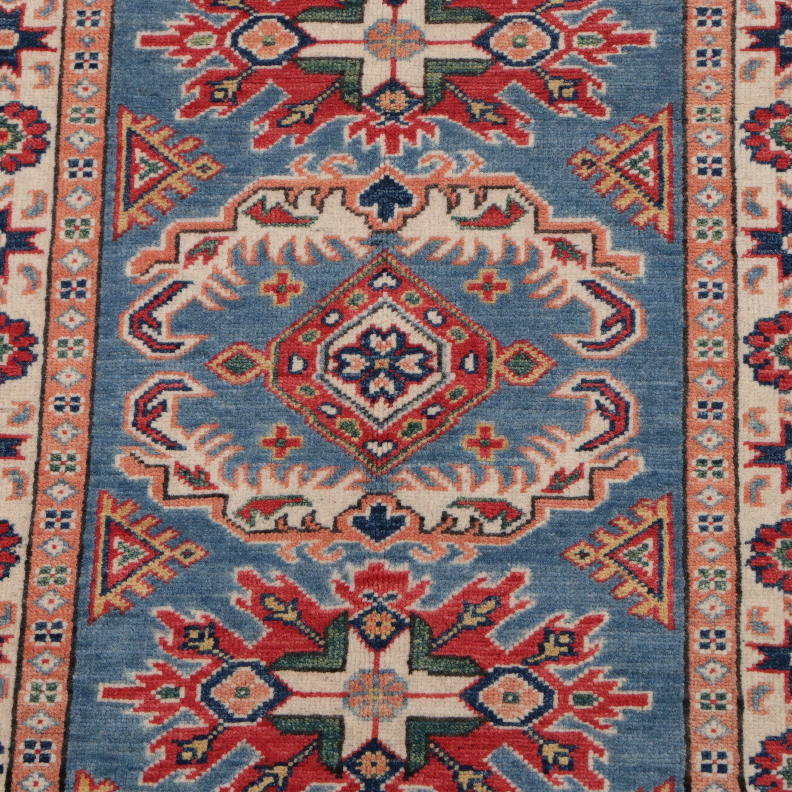 2'8 x 10' Hand-Knotted Afghan Kazak Carpet Runner