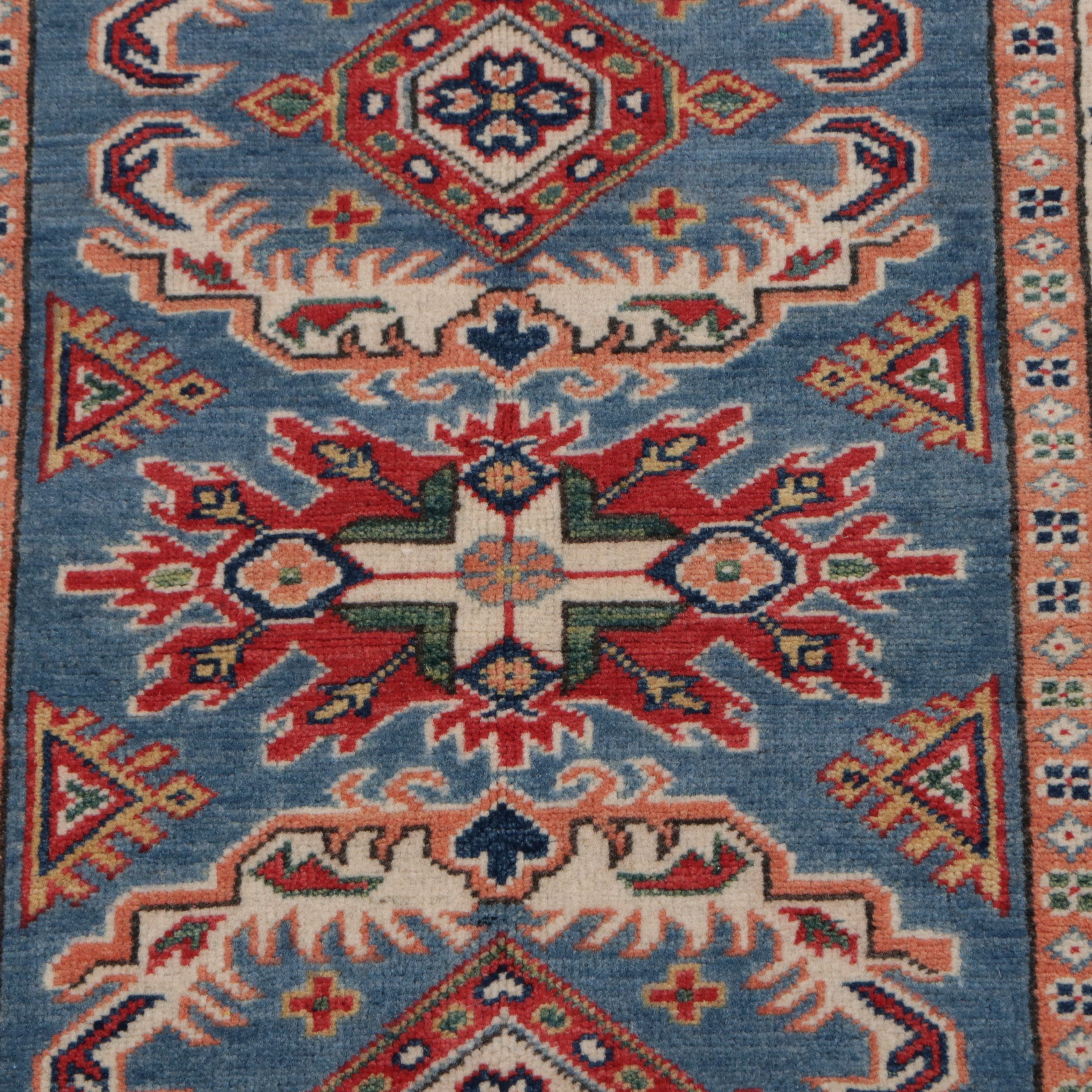 2'8 x 10' Hand-Knotted Afghan Kazak Carpet Runner