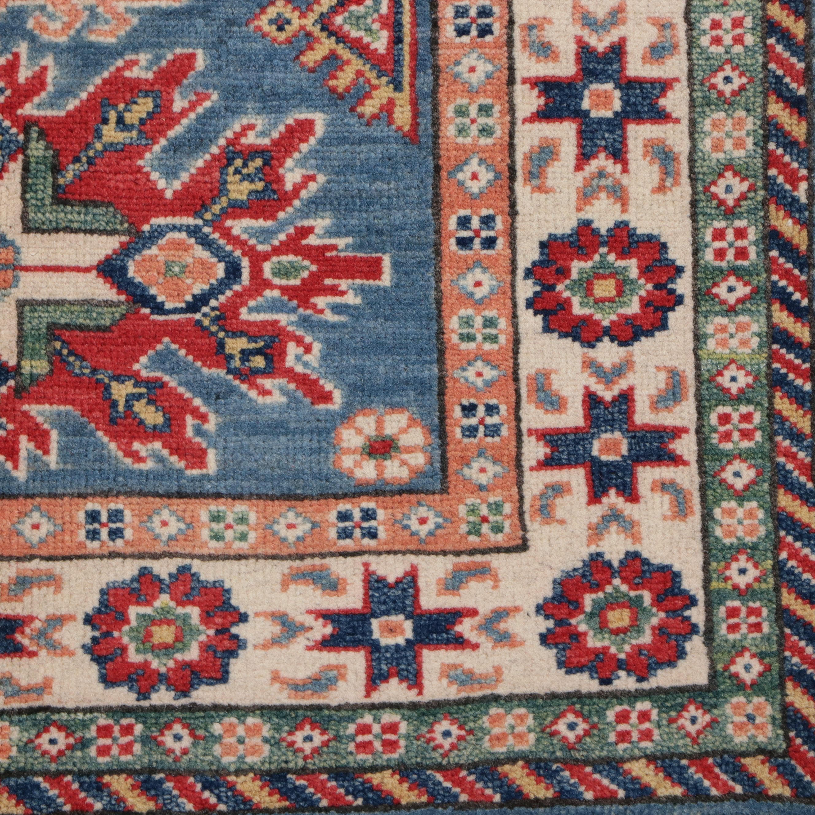 2'8 x 10' Hand-Knotted Afghan Kazak Carpet Runner