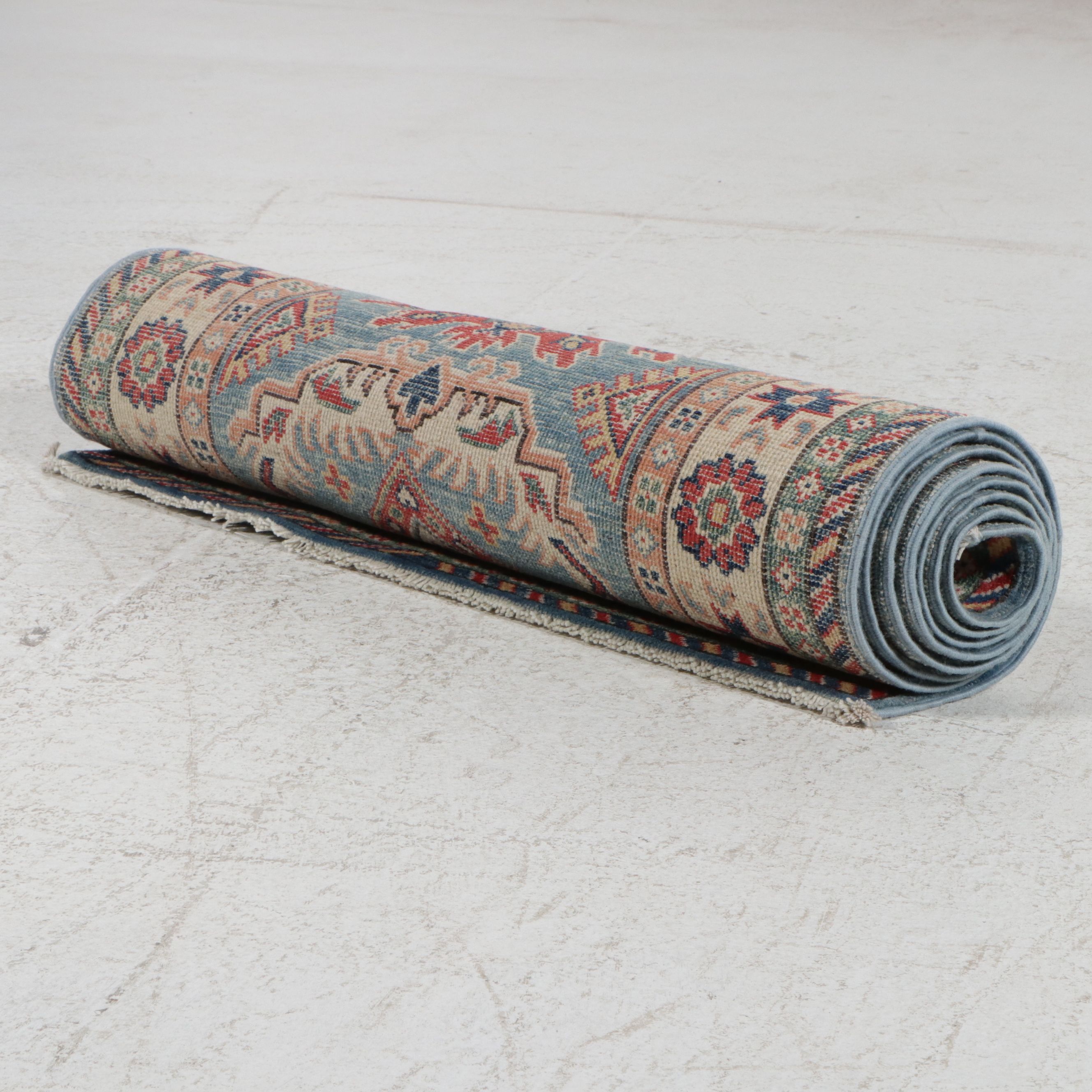 2'8 x 10' Hand-Knotted Afghan Kazak Carpet Runner