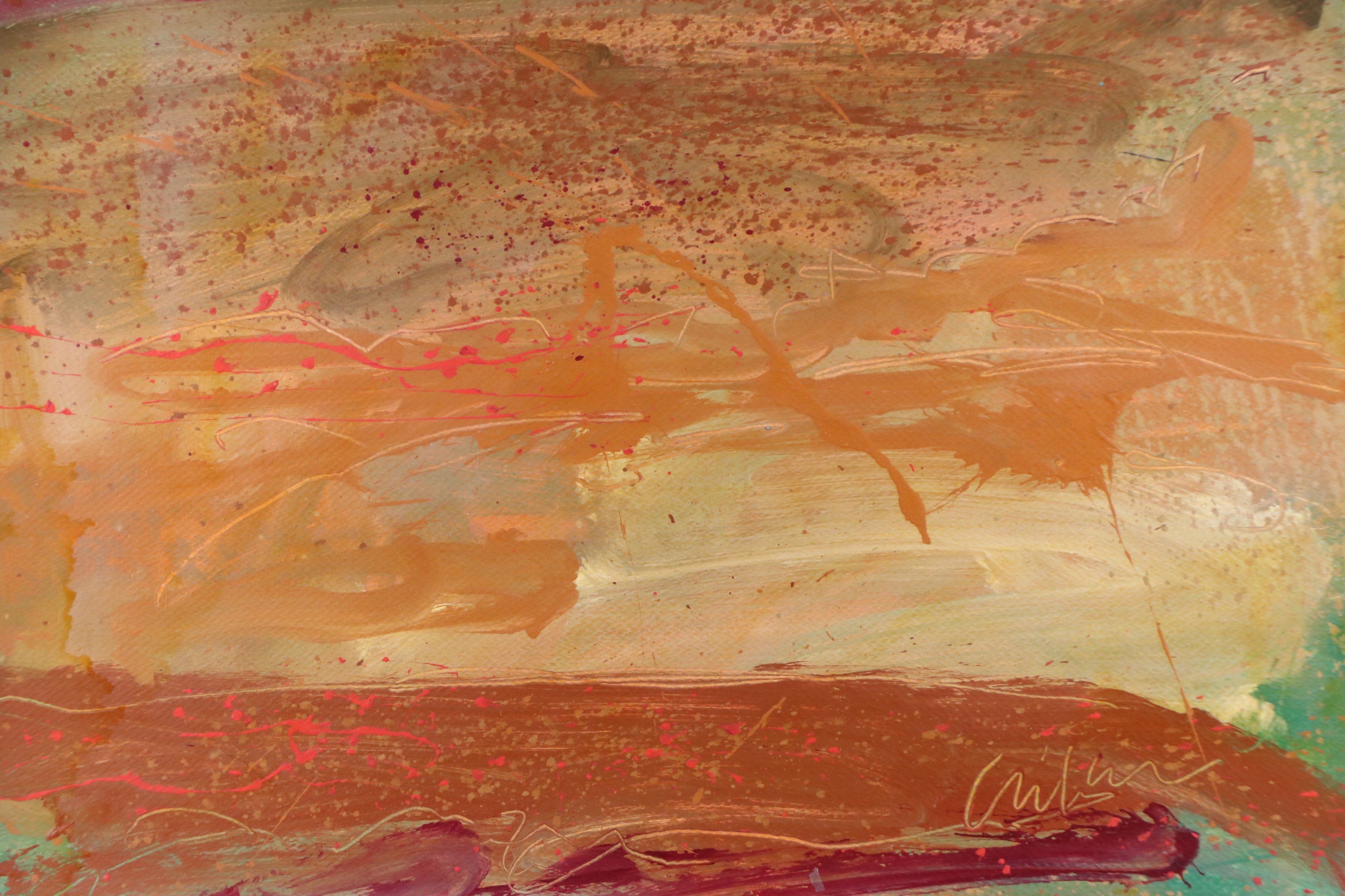 Harry Hilson Modernist Acrylic Painting, Late 20th Century