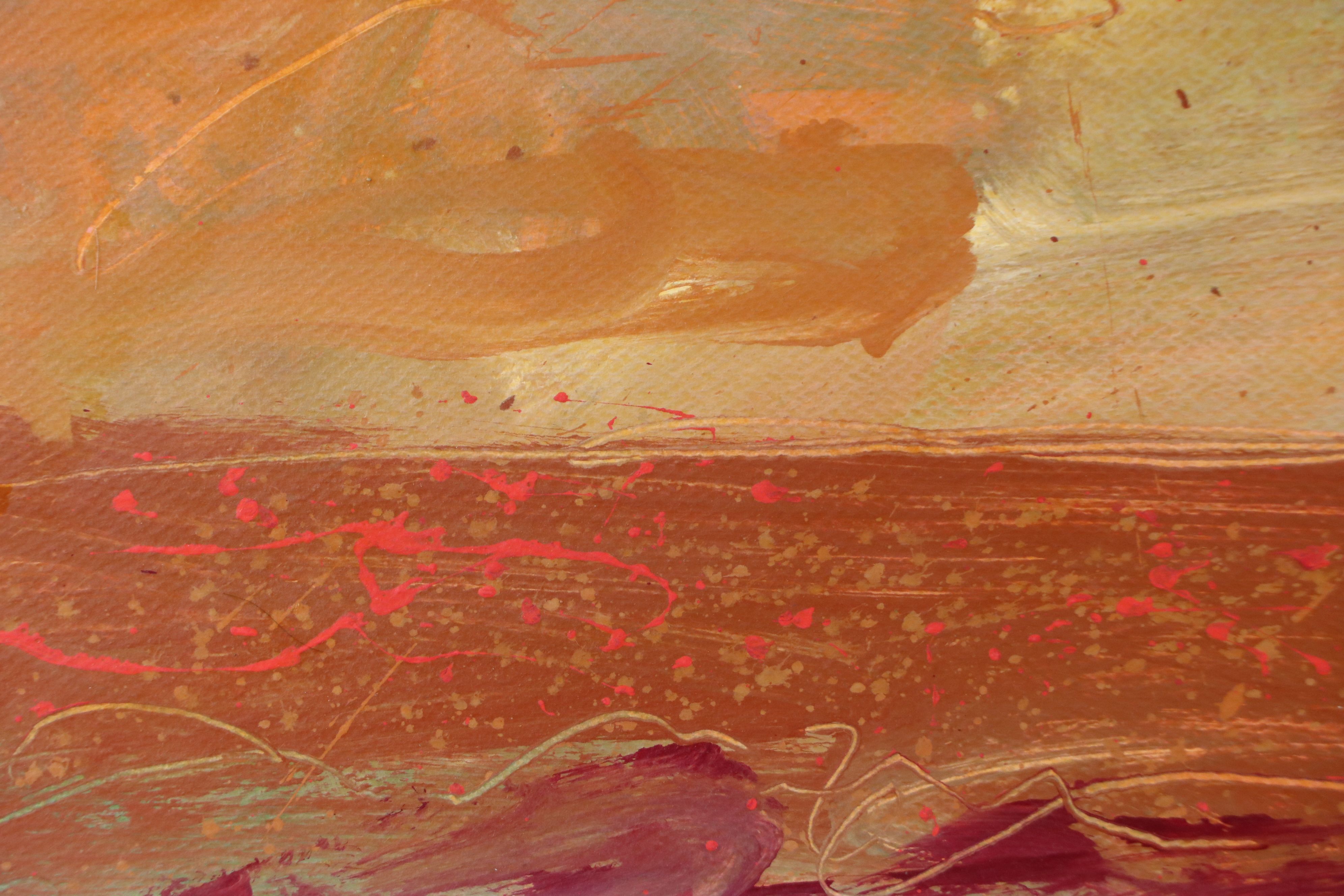 Harry Hilson Modernist Acrylic Painting, Late 20th Century