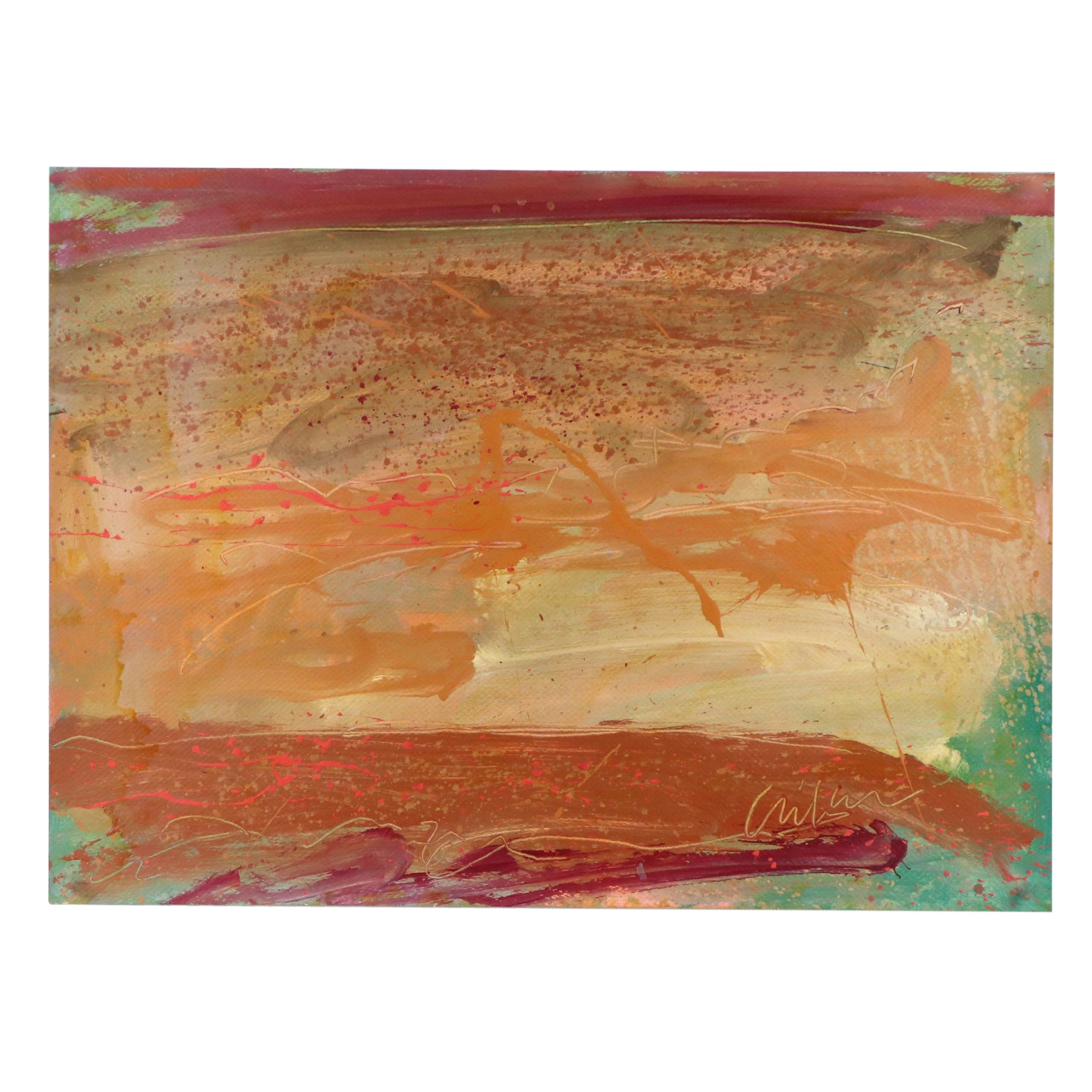 Harry Hilson Modernist Acrylic Painting, Late 20th Century