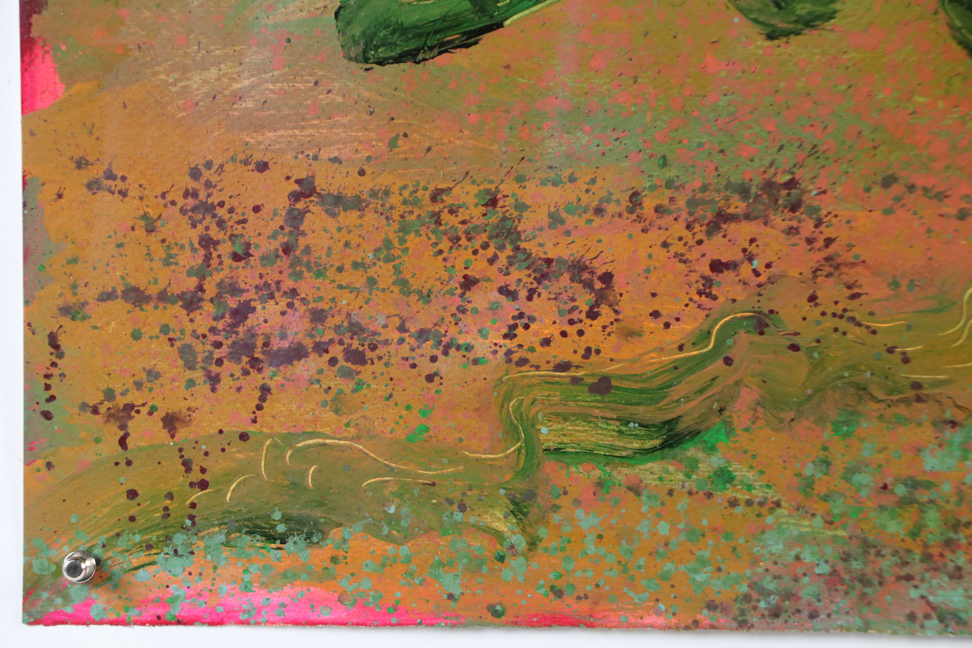 Harry Hilson Modernist Landscape Acrylic Painting, Late 20th Century