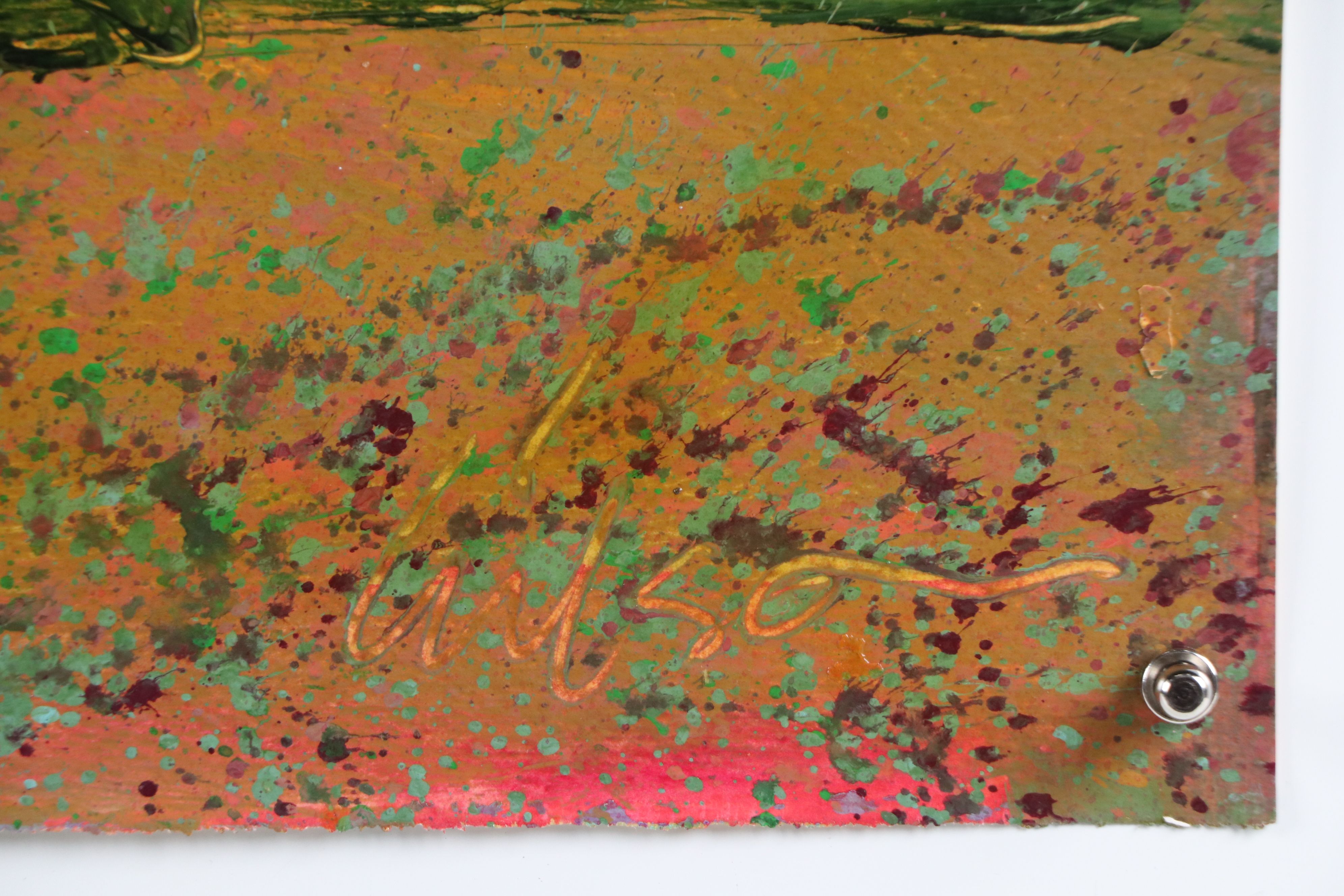 Harry Hilson Modernist Landscape Acrylic Painting, Late 20th Century