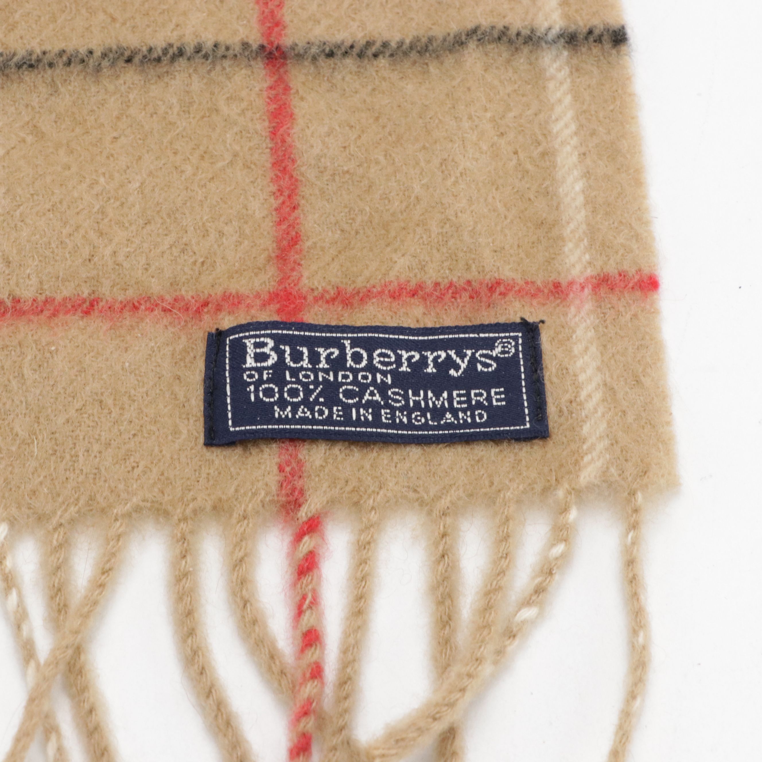 Burberrys of London Check Cashmere Fringe Scarf