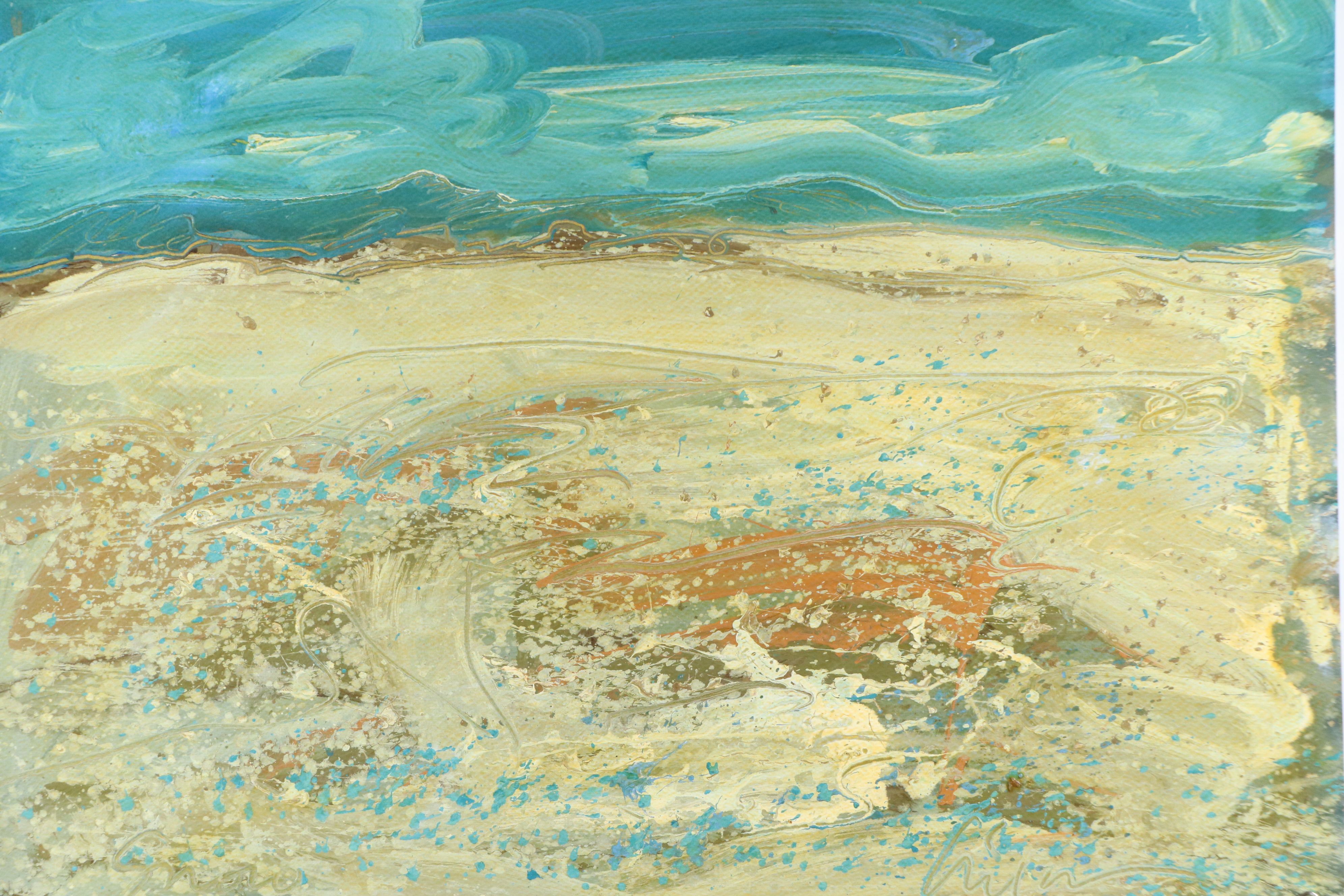 Harry Hilson Modernist Landscape Acrylic Painting, Late 20th Century