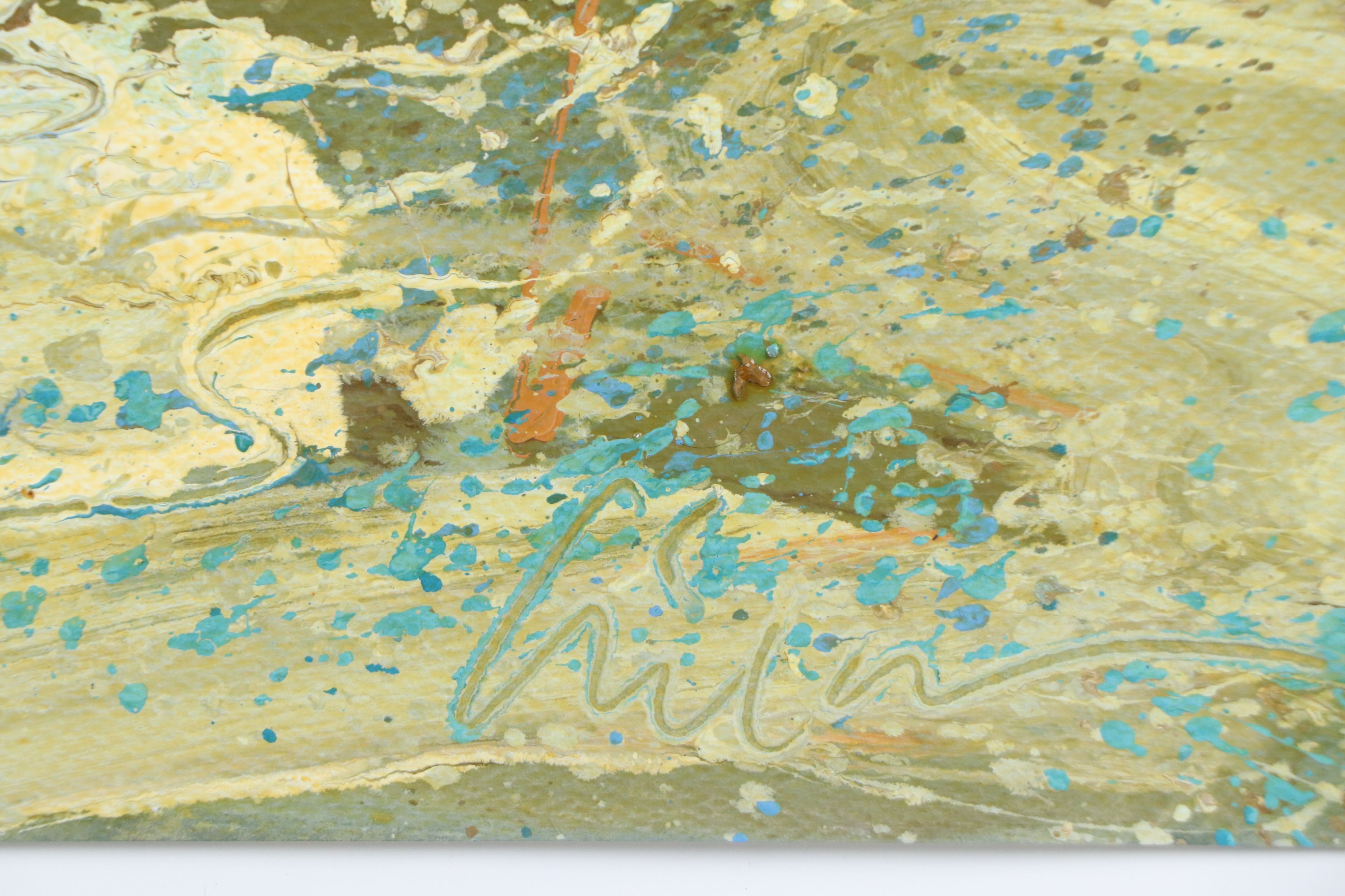 Harry Hilson Modernist Landscape Acrylic Painting, Late 20th Century