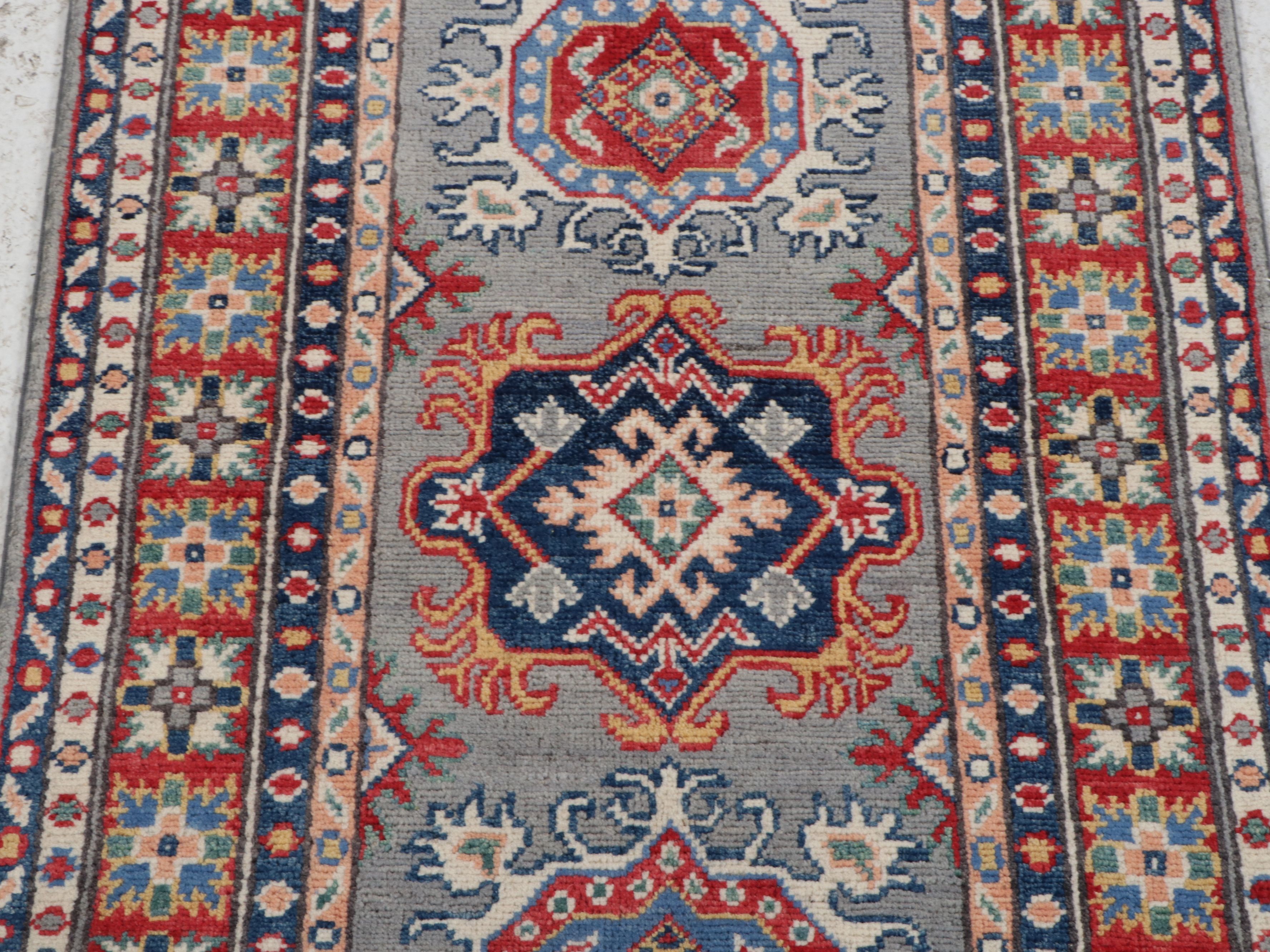 2'10 x 9'5 Hand-Knotted Afghan Kazak Carpet Runner