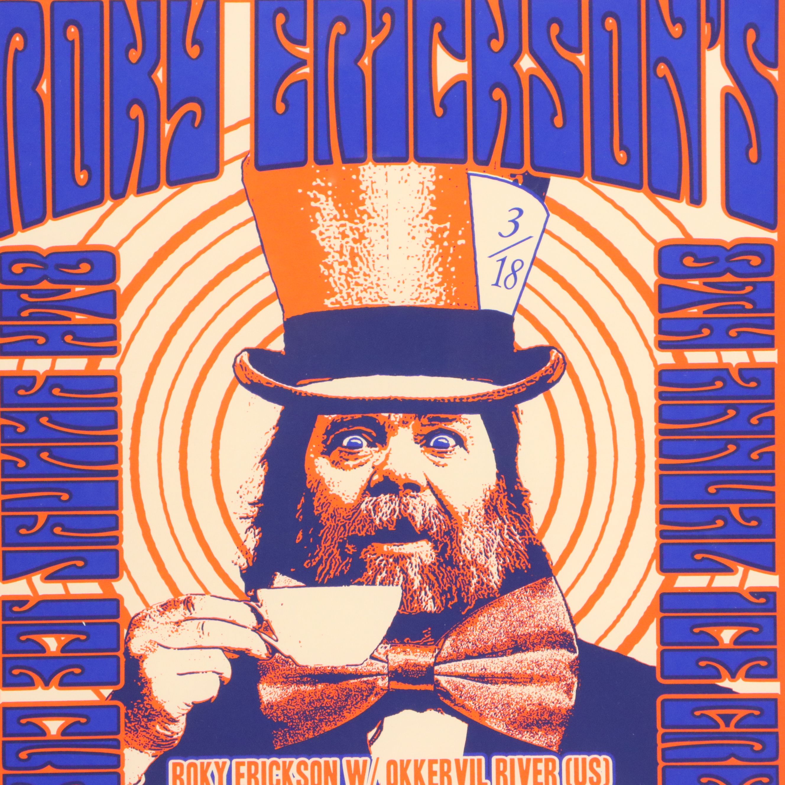 Roky Erickson Serigraph Concert Poster
