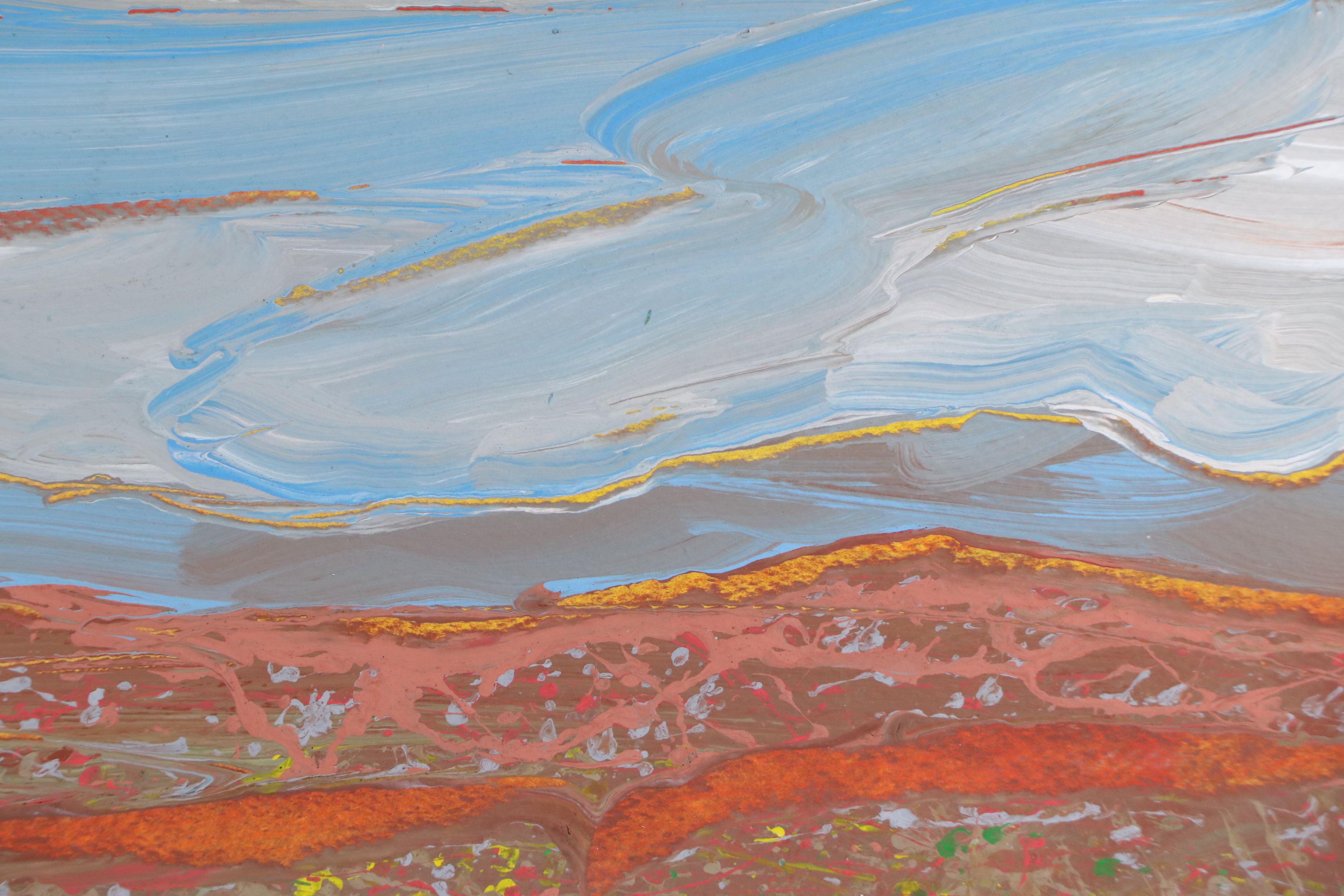 Harry Hilson Modernist Landscape Oil Painting "AZ Spring," Late 20th Century