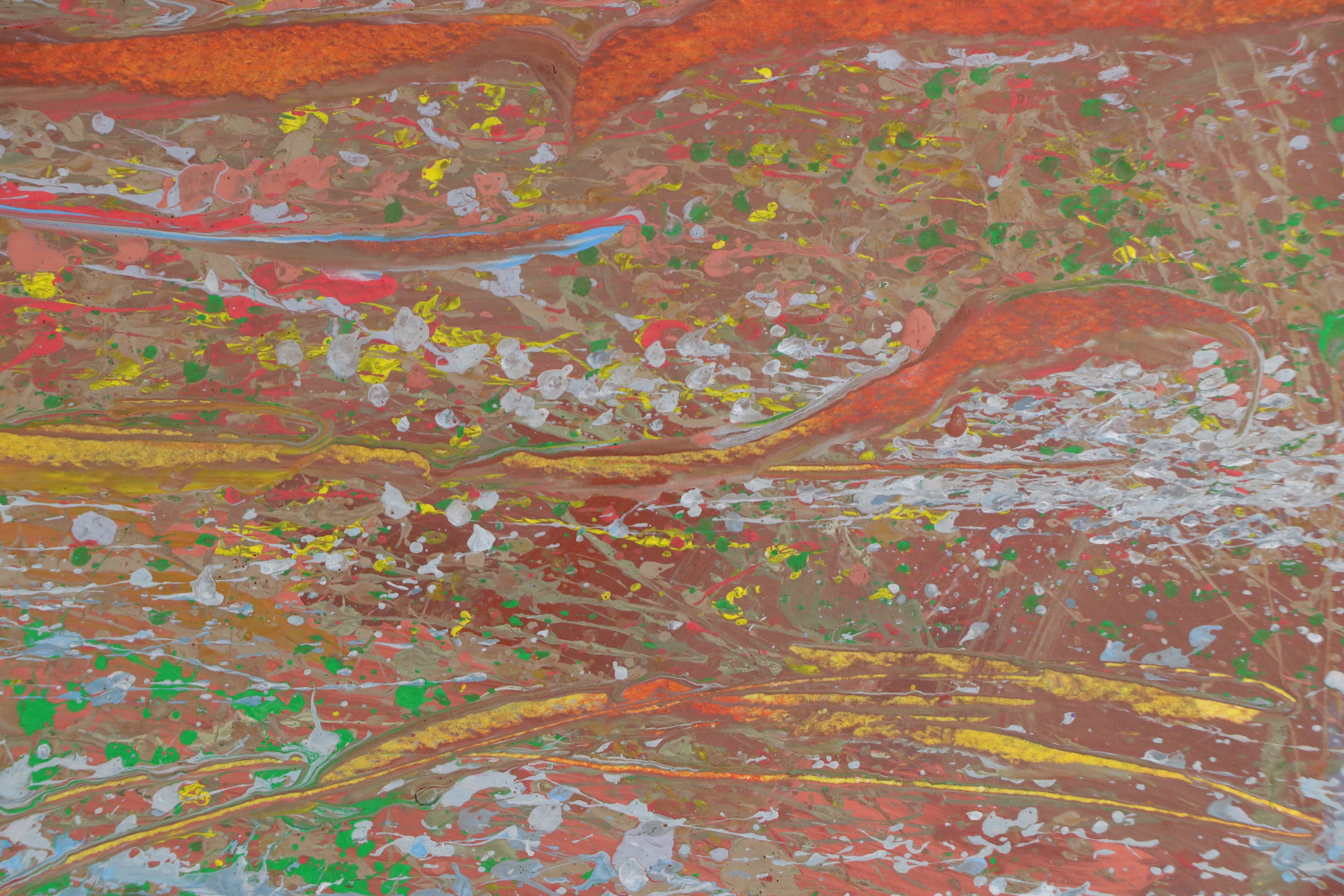 Harry Hilson Modernist Landscape Oil Painting "AZ Spring," Late 20th Century