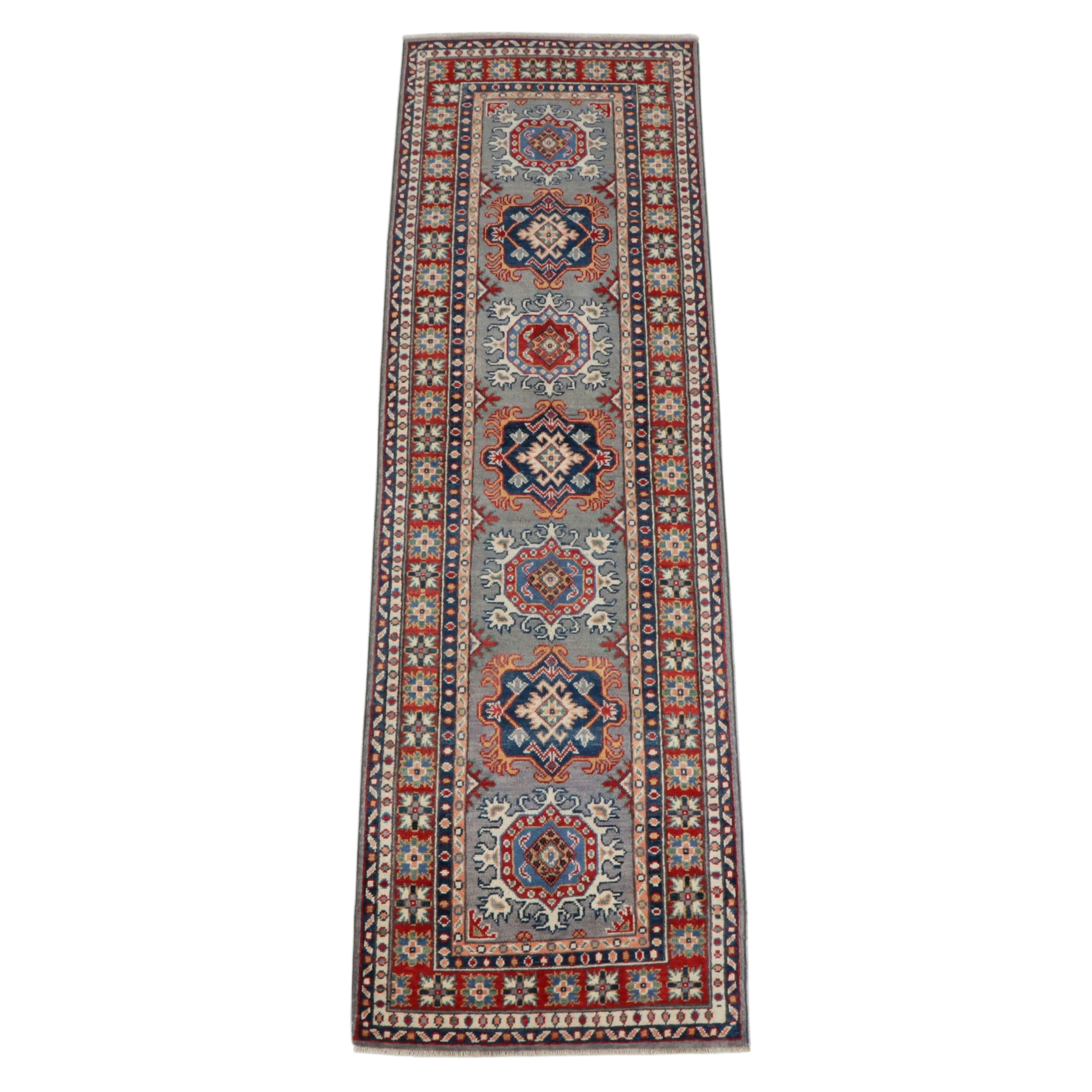 2'10 x 9'5 Hand-Knotted Afghan Kazak Carpet Runner