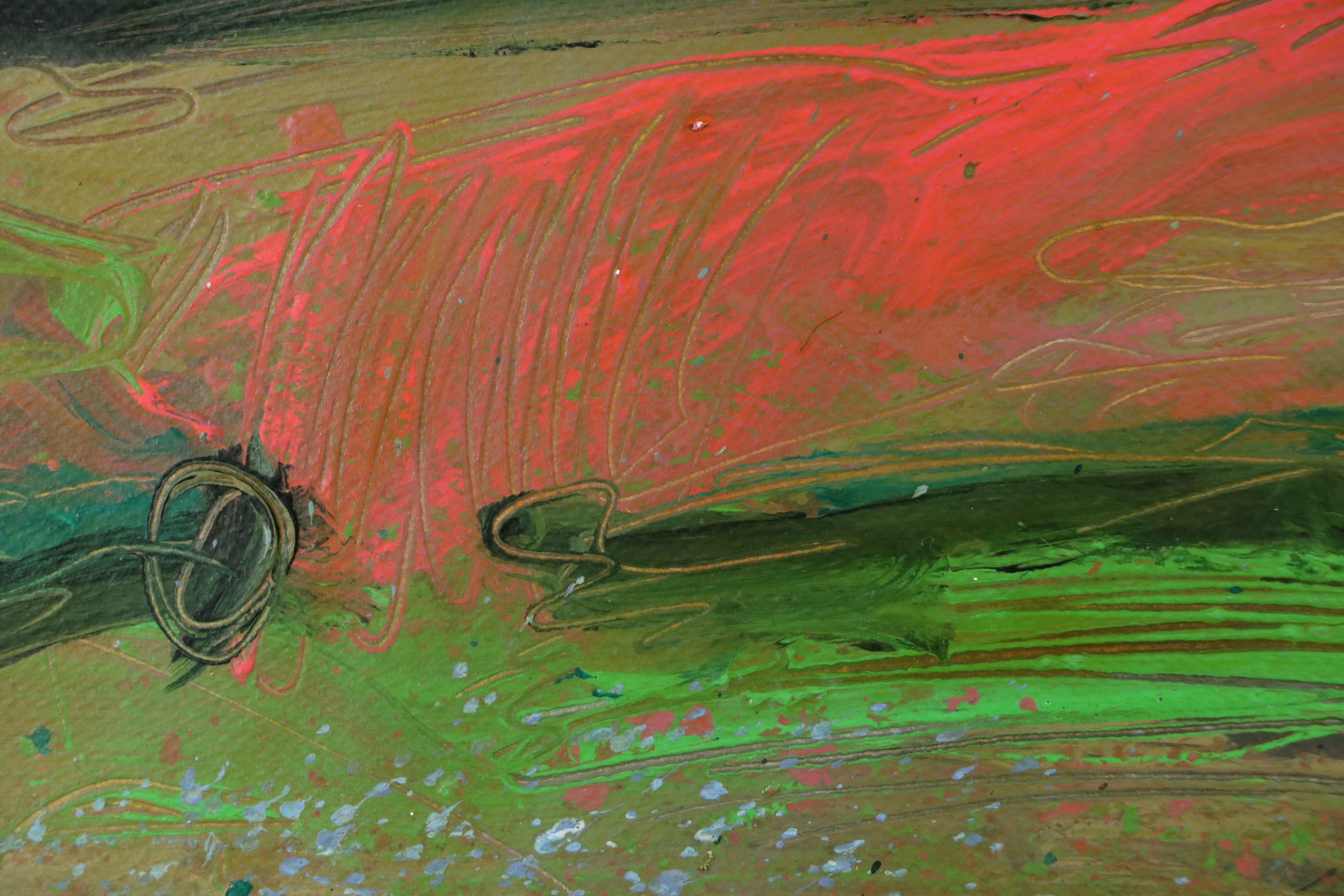 Harry Hilson Modernist Landscape Acrylic Painting, Late 20th Century