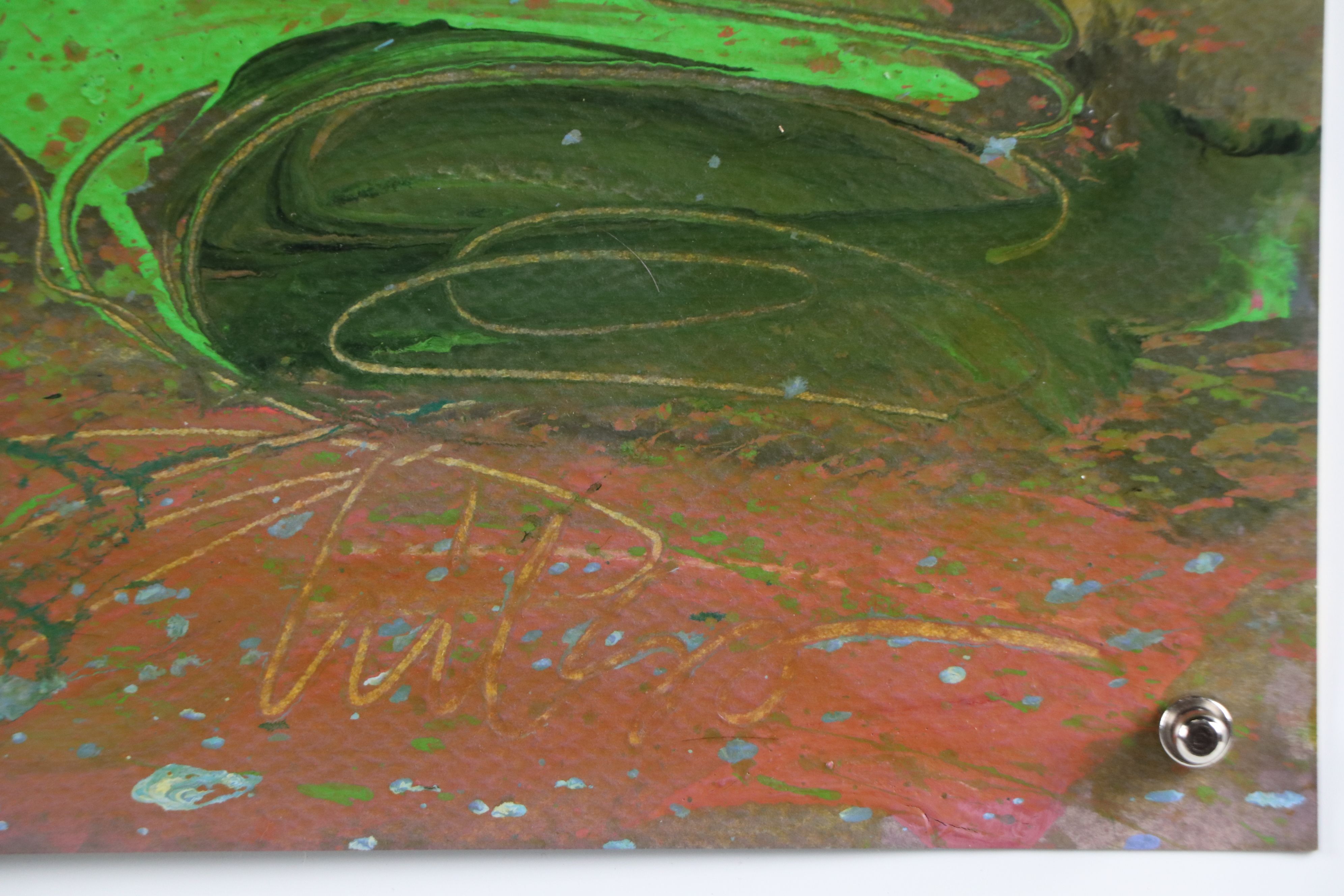 Harry Hilson Modernist Landscape Acrylic Painting, Late 20th Century