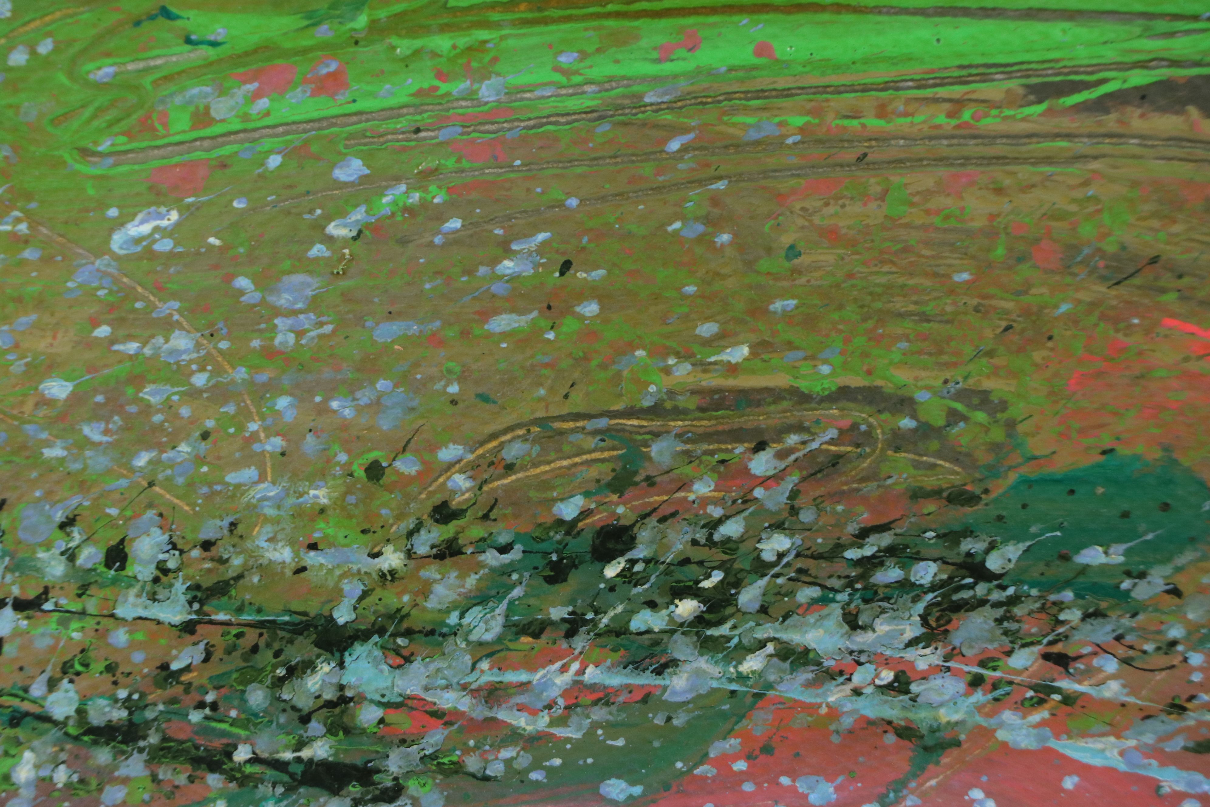 Harry Hilson Modernist Landscape Acrylic Painting, Late 20th Century