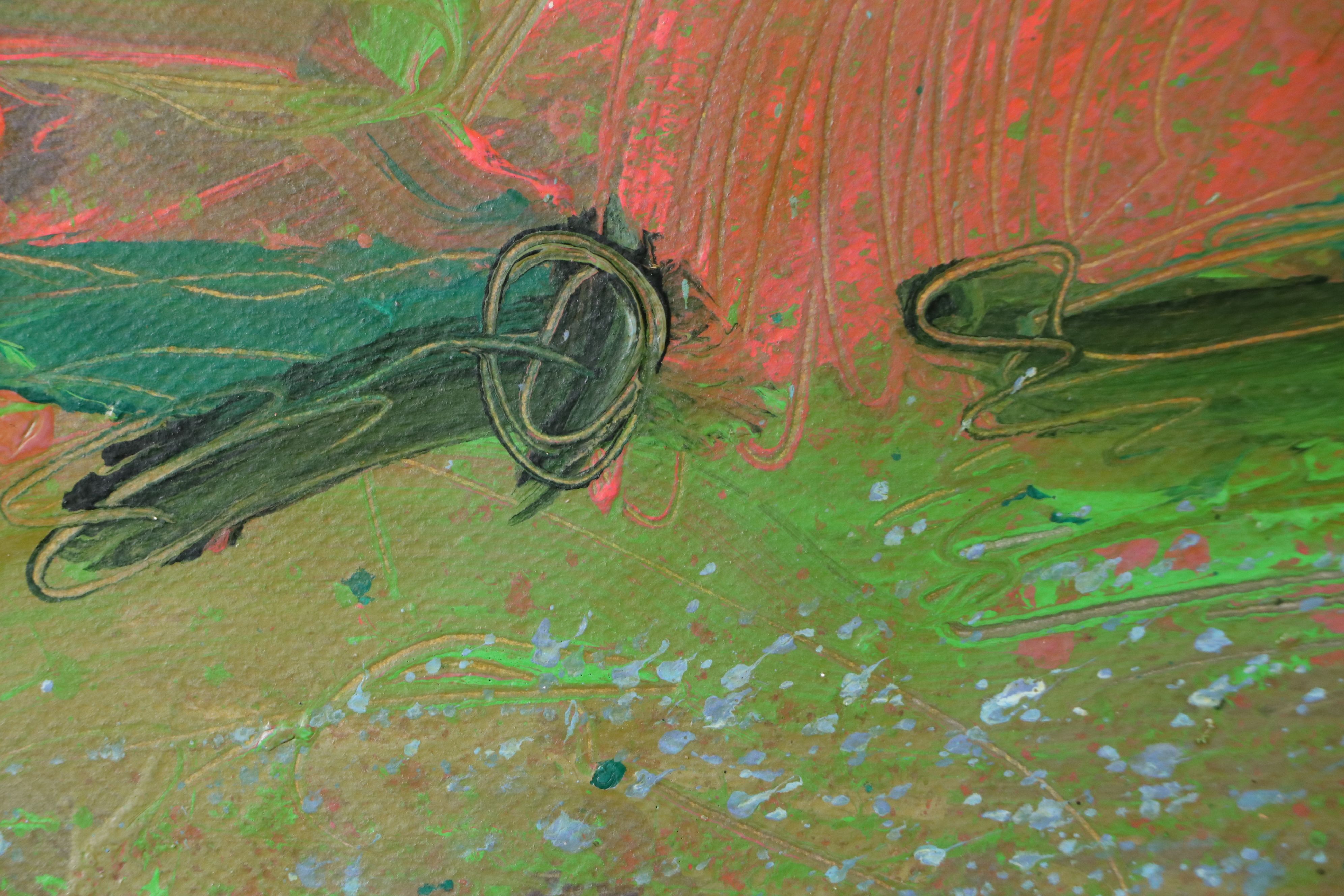 Harry Hilson Modernist Landscape Acrylic Painting, Late 20th Century