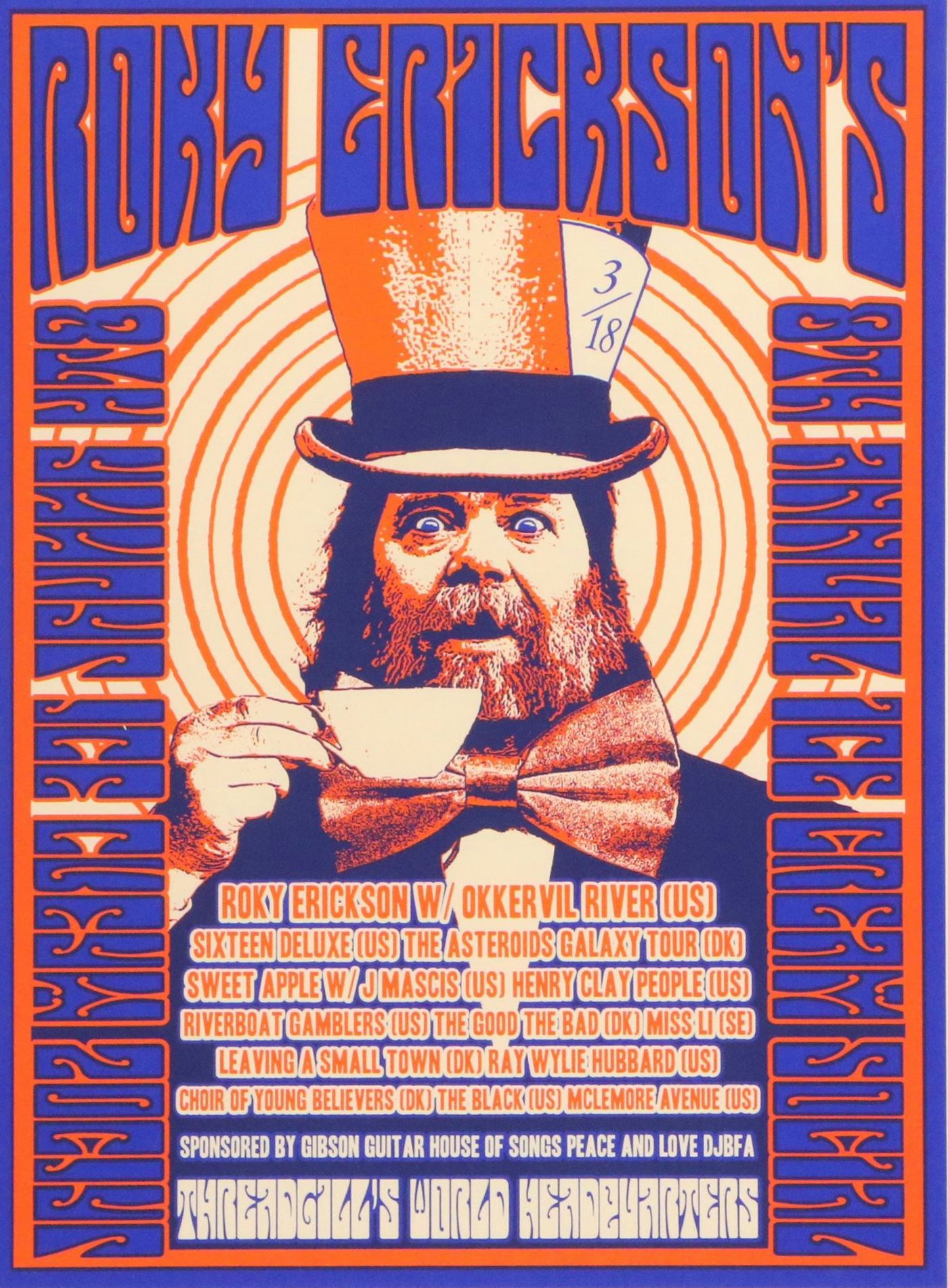 Roky Erickson Serigraph Concert Poster