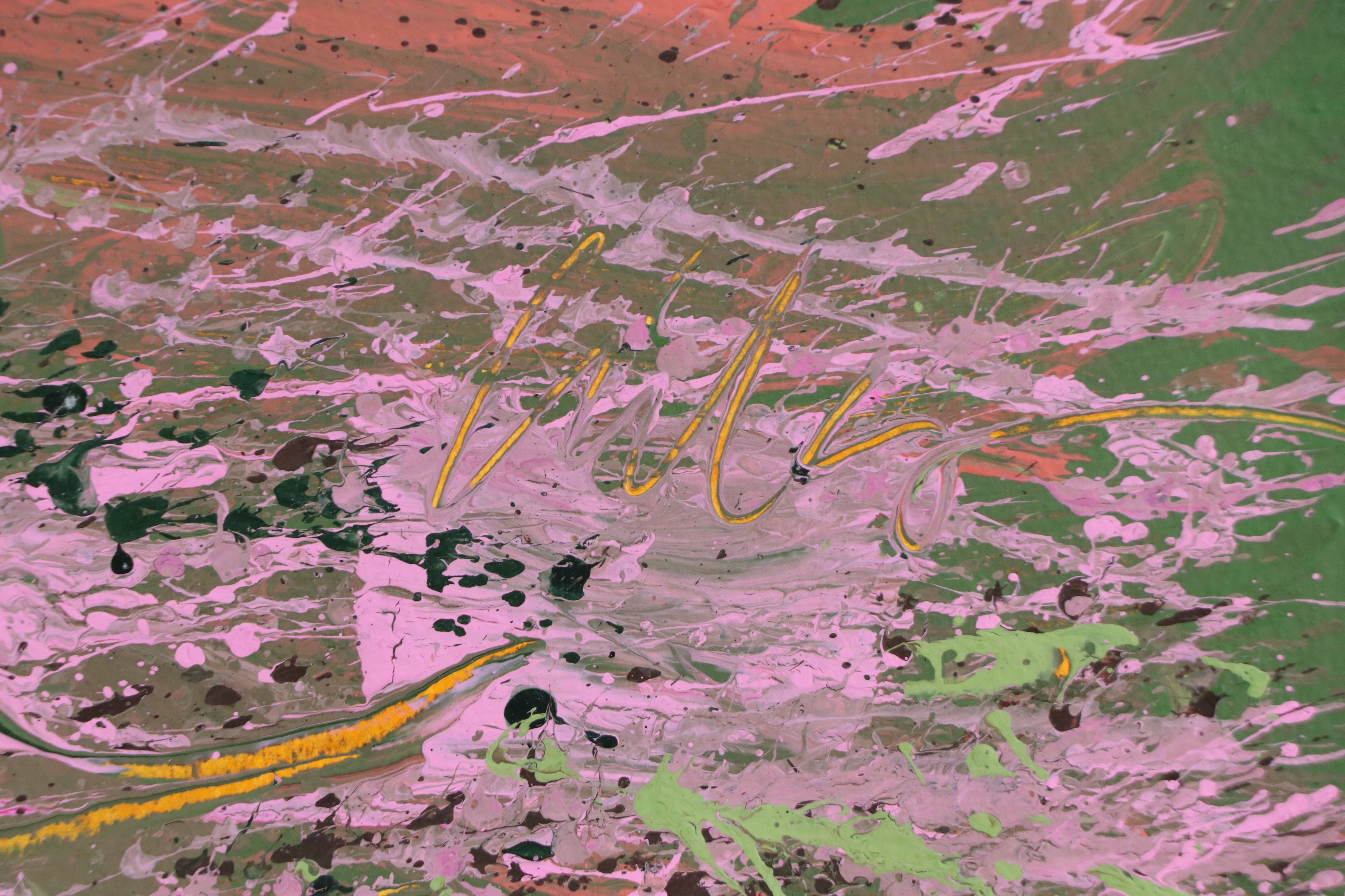 Harry Hilson Modernist Landscape Acrylic Painting "Fall," Late 20th Century