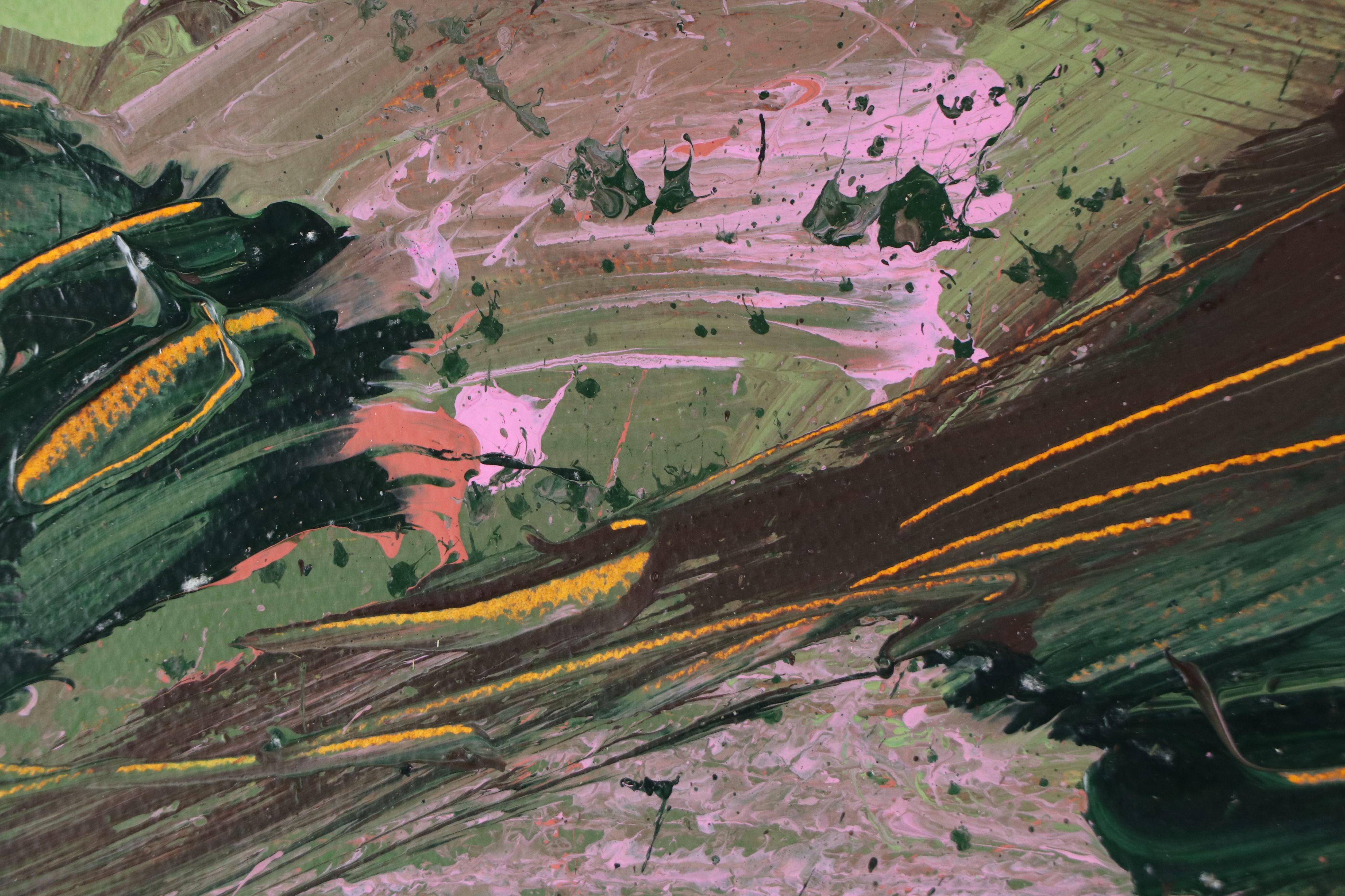 Harry Hilson Modernist Landscape Acrylic Painting "Fall," Late 20th Century