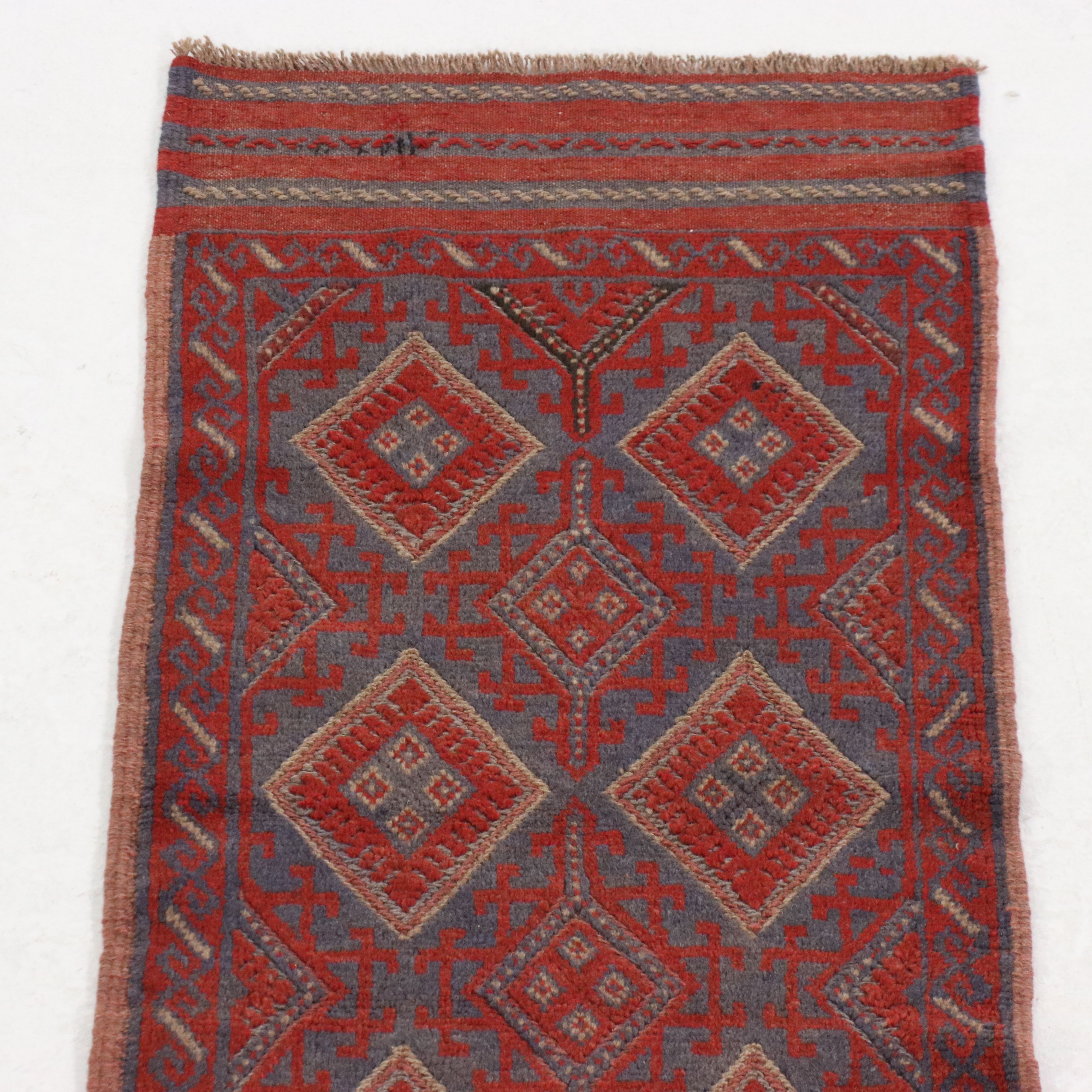 2'1 x 8'1 Hand-Knotted Afghan Mashwani Carpet Runner