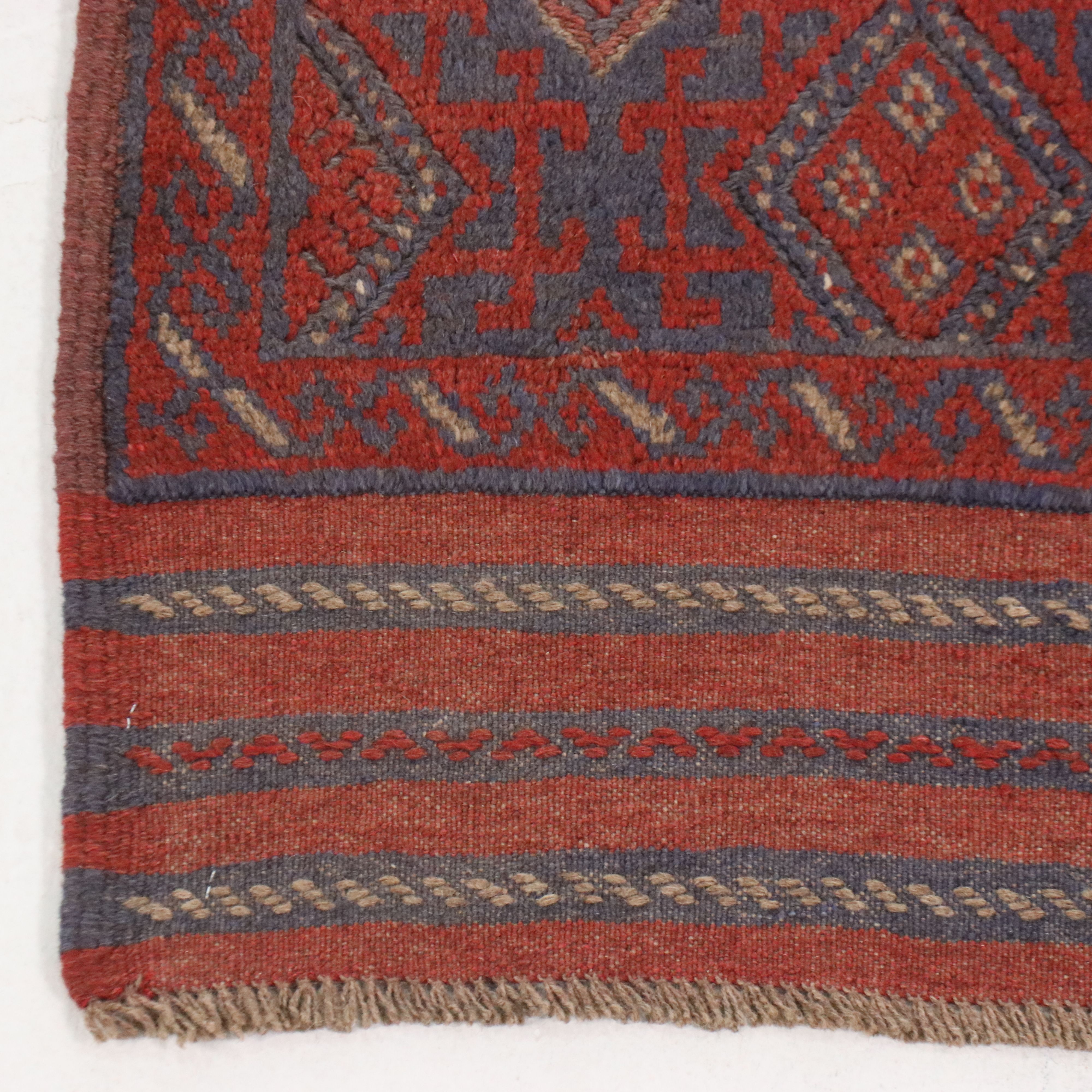 2'1 x 8'1 Hand-Knotted Afghan Mashwani Carpet Runner