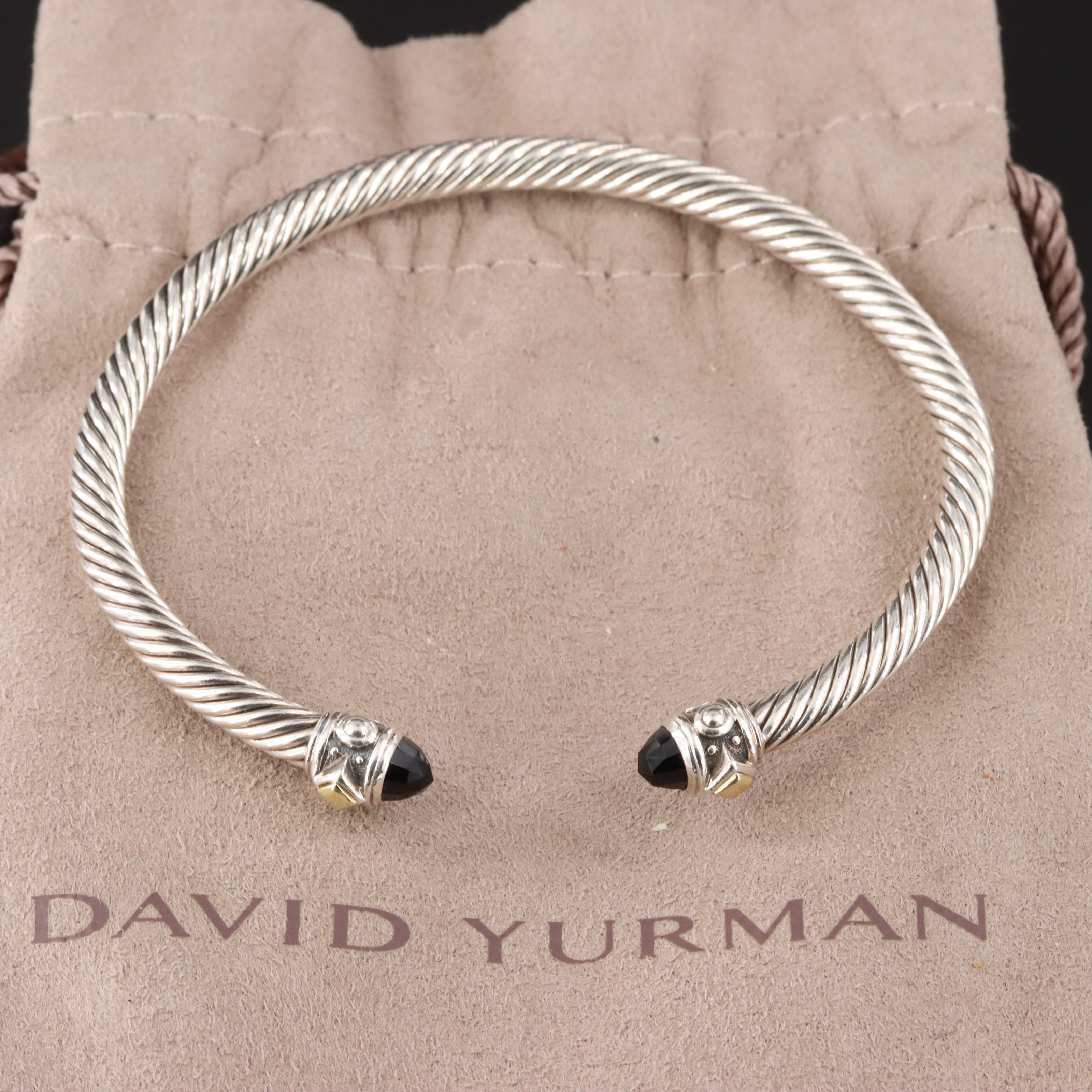 David Yurman Renaissance Sterling and Black Onyx Cuff Bracelet with 18K Accents