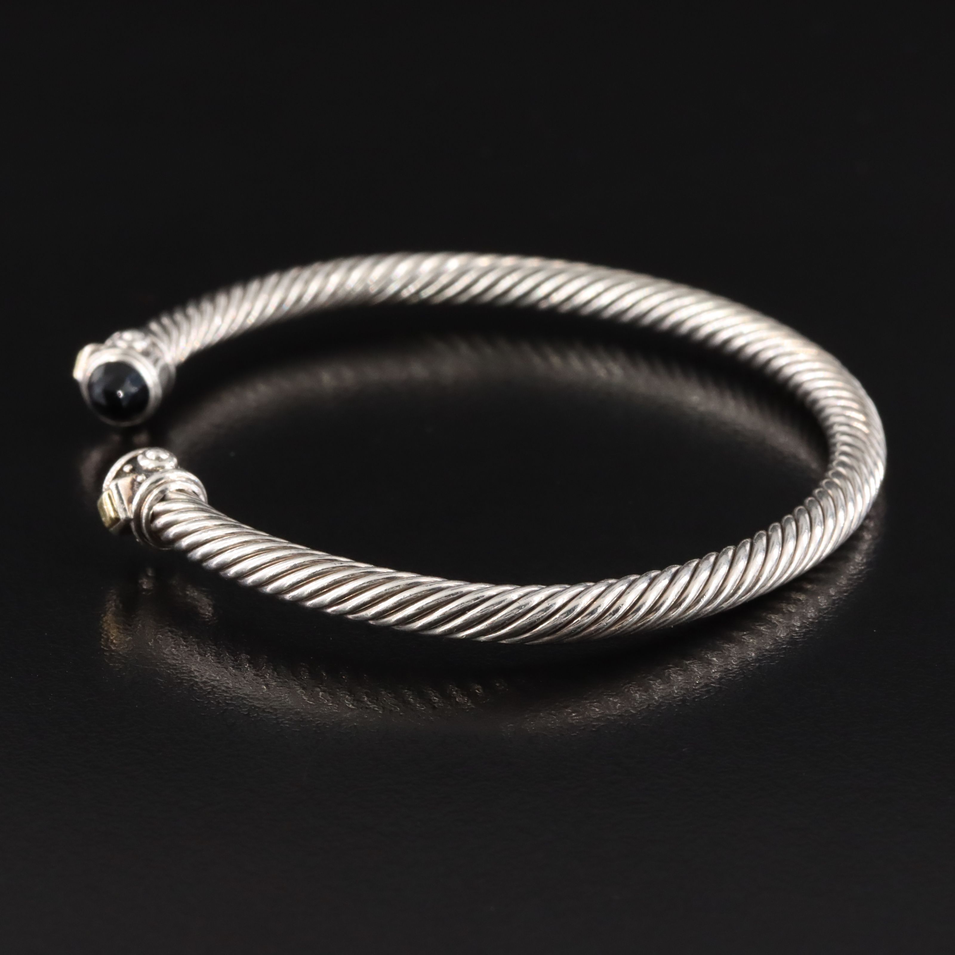 David Yurman Renaissance Sterling and Black Onyx Cuff Bracelet with 18K Accents