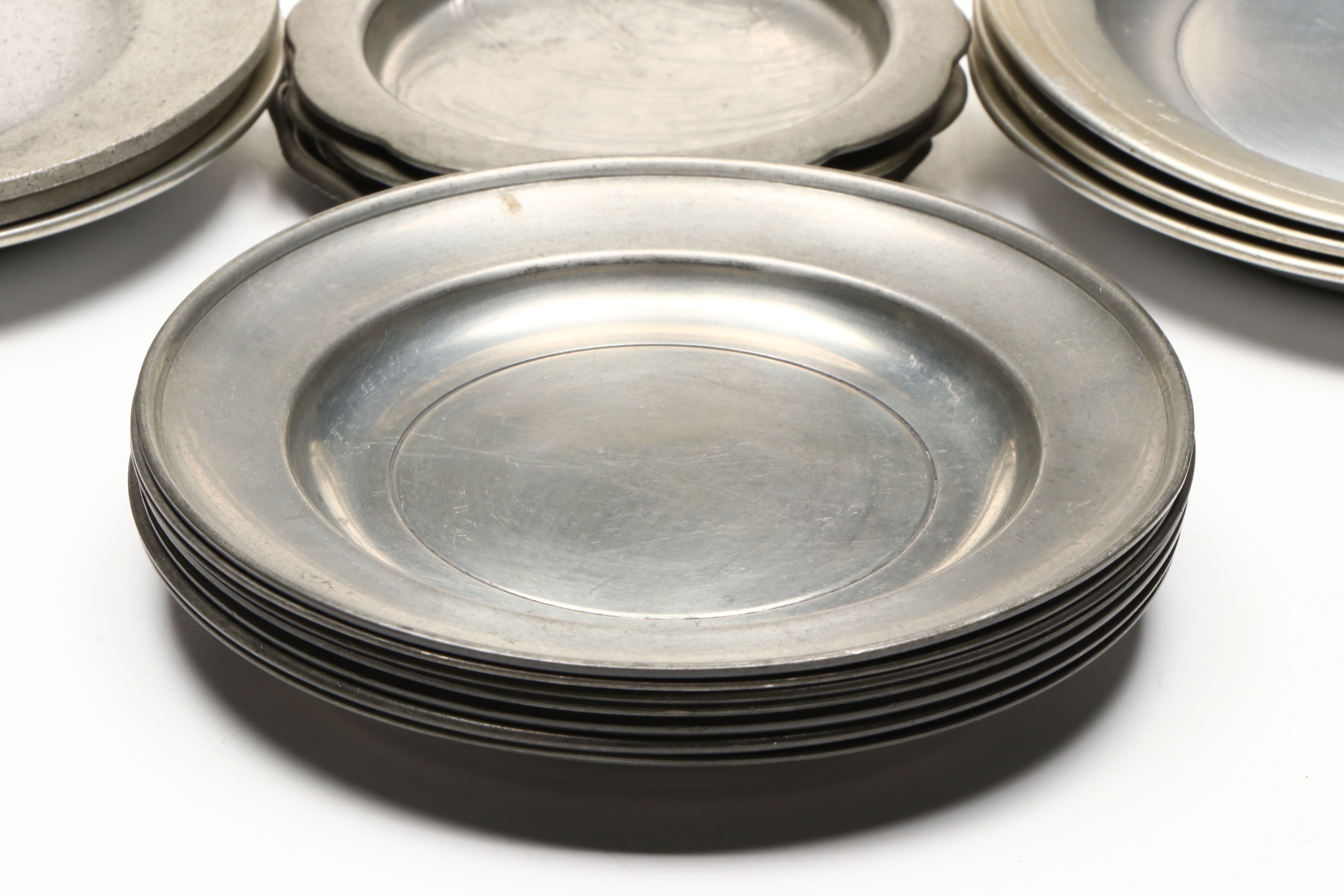 Stieff "Williamsburg", Kayserzinn and More Pewter Tableware and Candle Holders