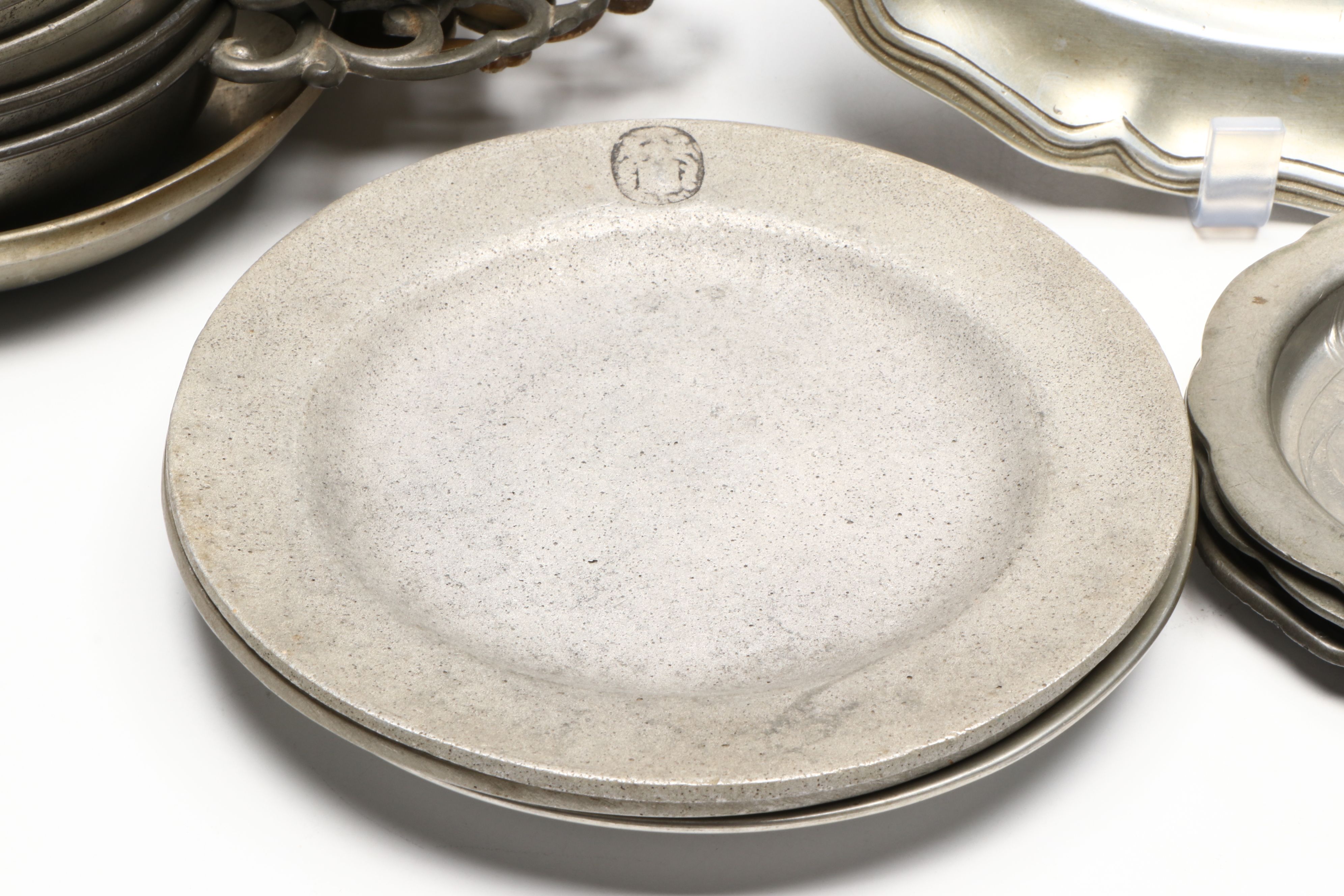 Stieff "Williamsburg", Kayserzinn and More Pewter Tableware and Candle Holders