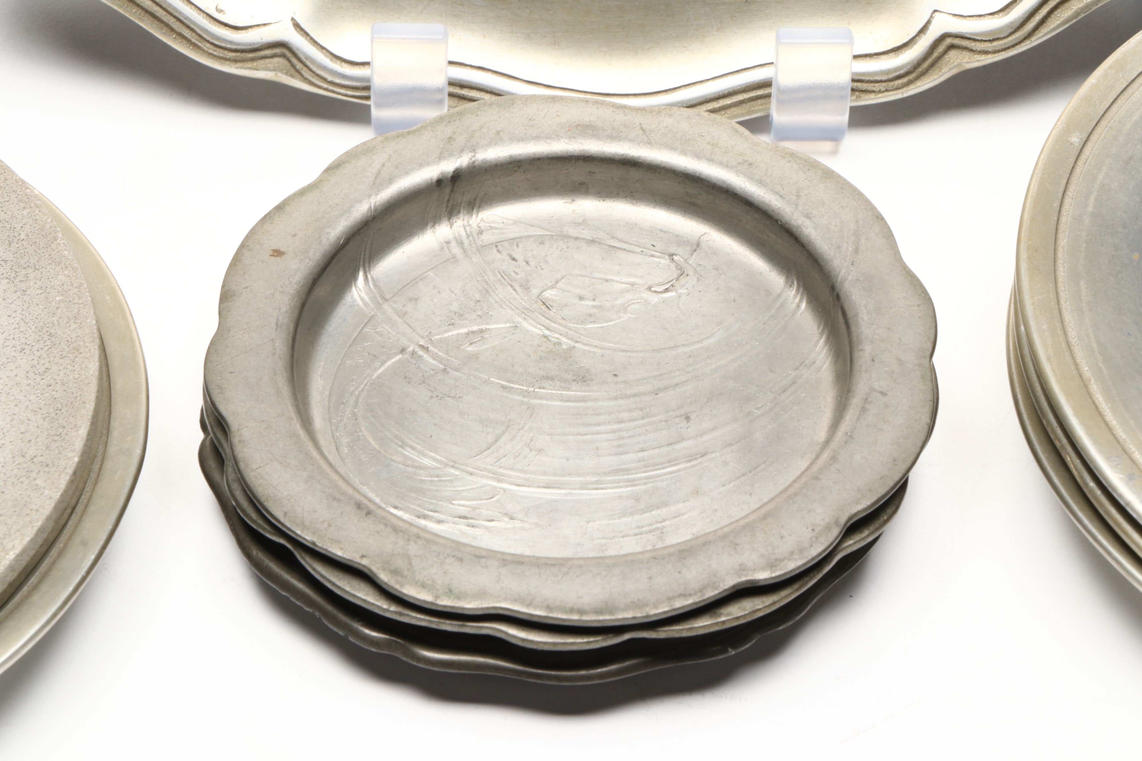 Stieff "Williamsburg", Kayserzinn and More Pewter Tableware and Candle Holders