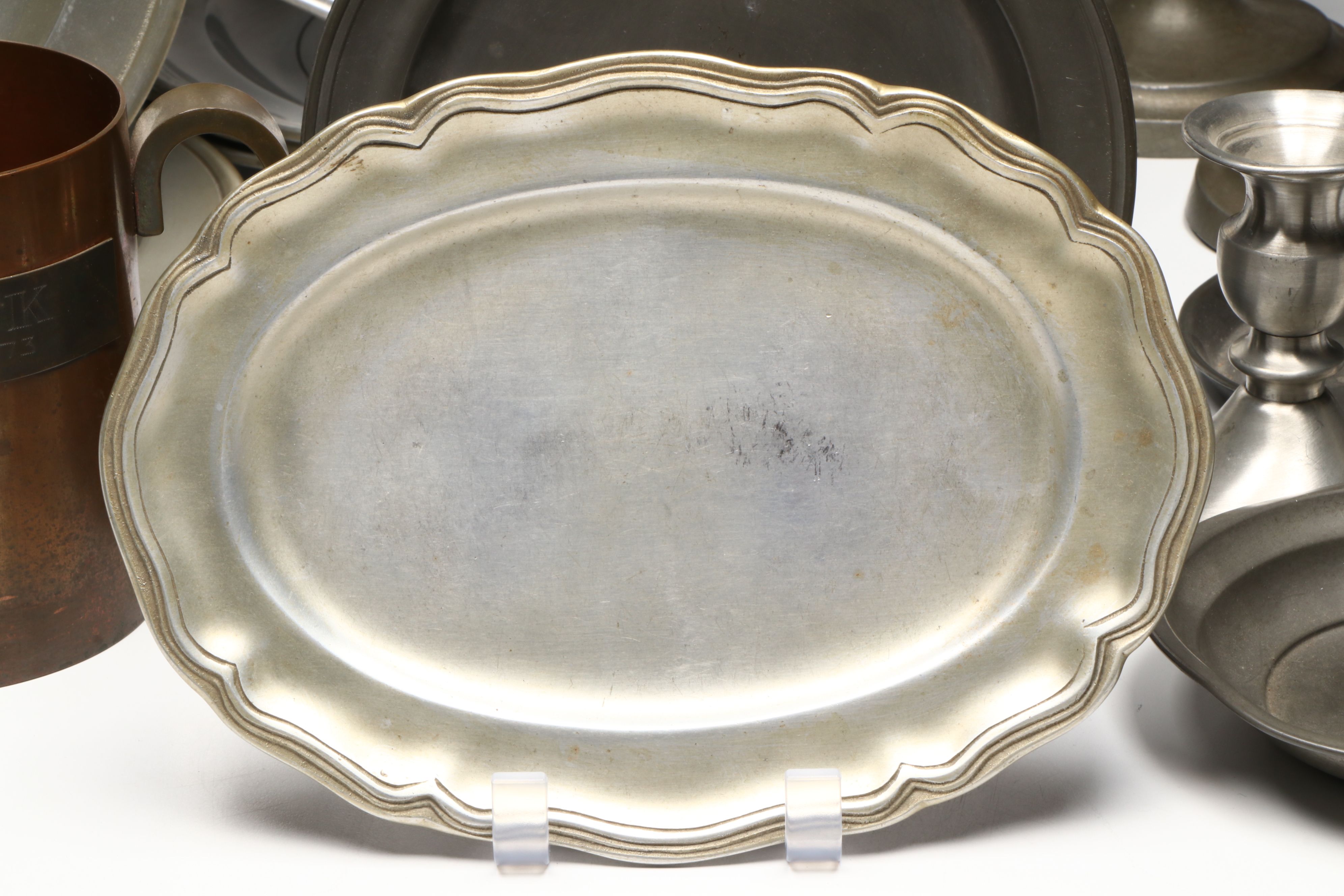 Stieff "Williamsburg", Kayserzinn and More Pewter Tableware and Candle Holders