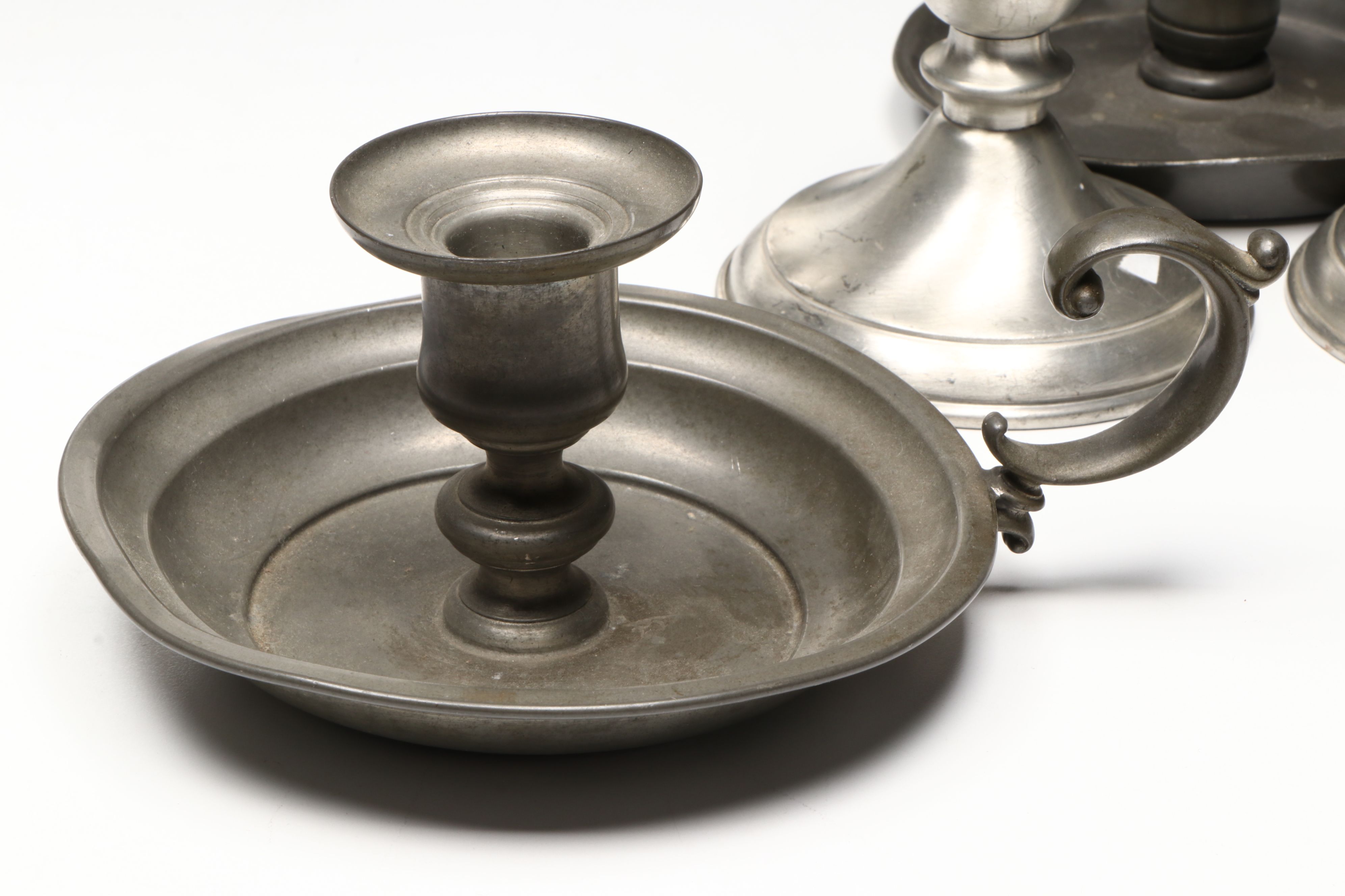 Stieff "Williamsburg", Kayserzinn and More Pewter Tableware and Candle Holders