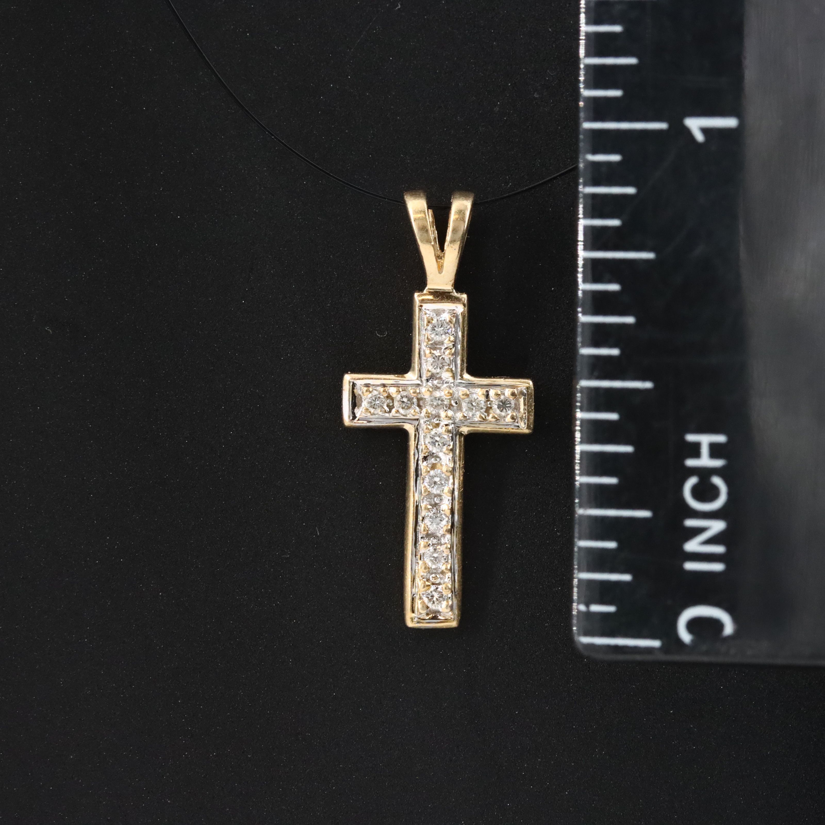 14K 0.12 CTW Diamond Cross Pendant