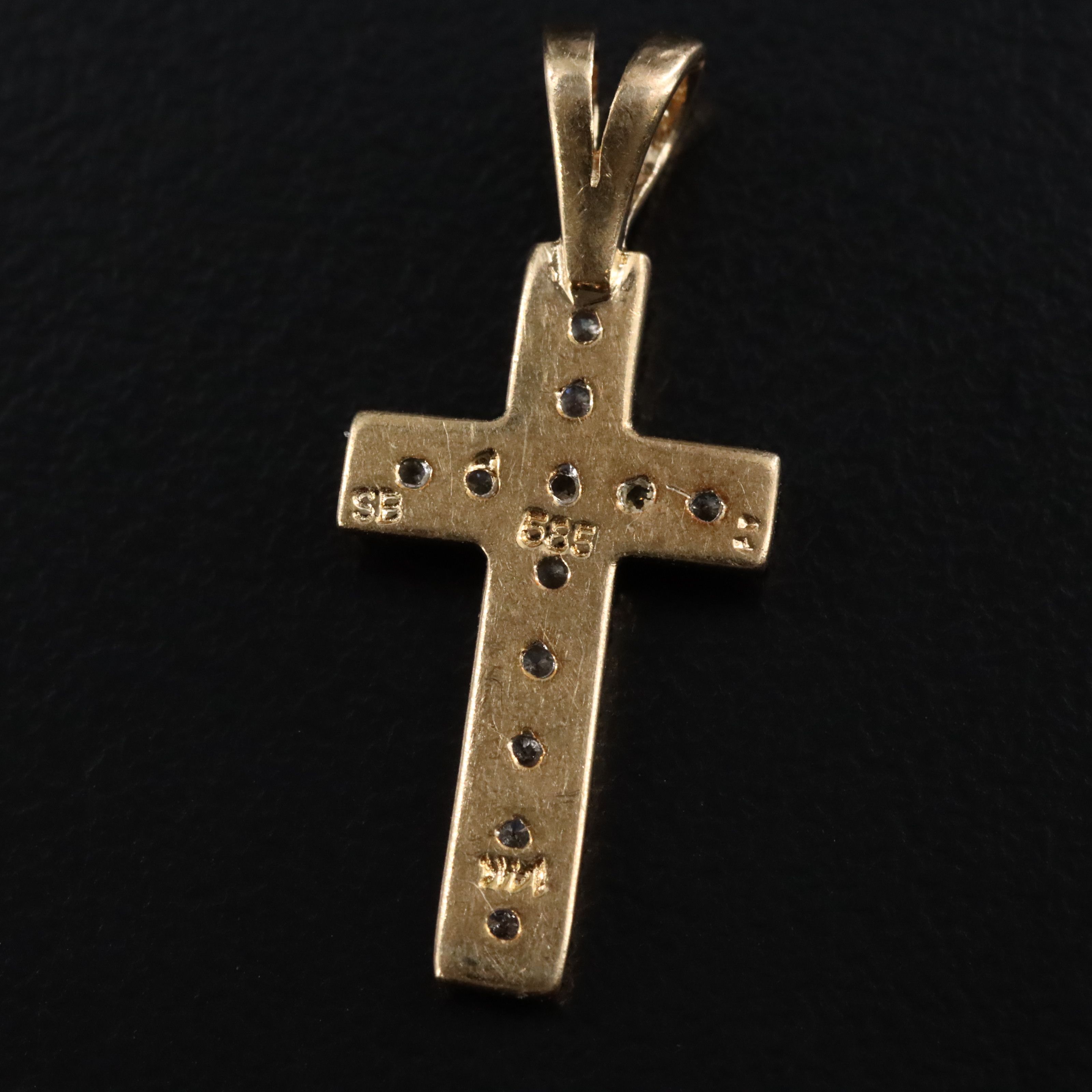 14K 0.12 CTW Diamond Cross Pendant