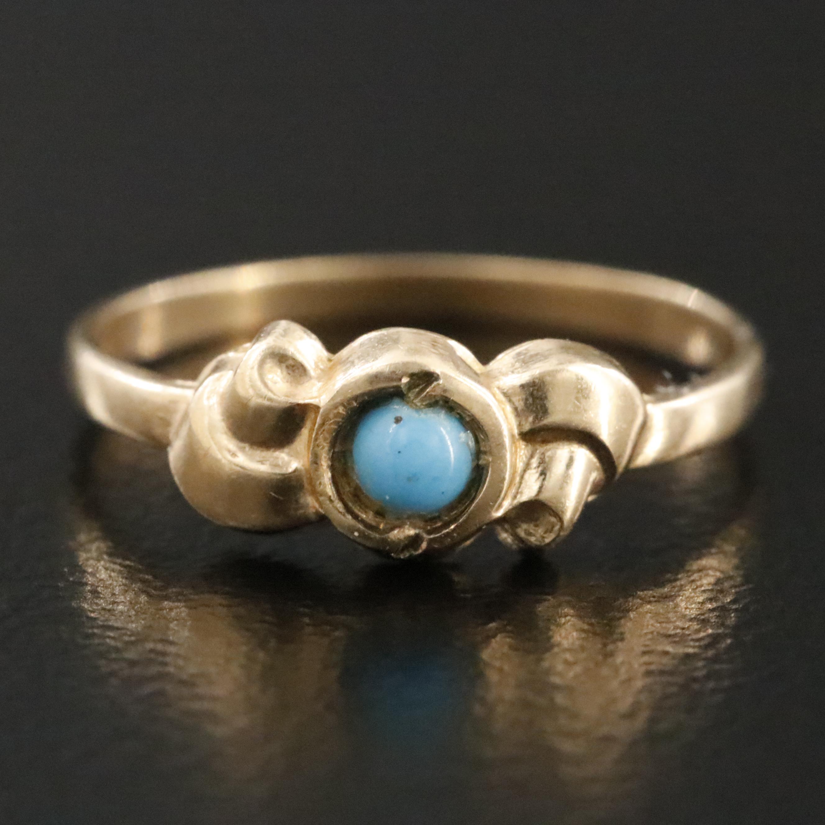 10K Imitation Turquoise Ring