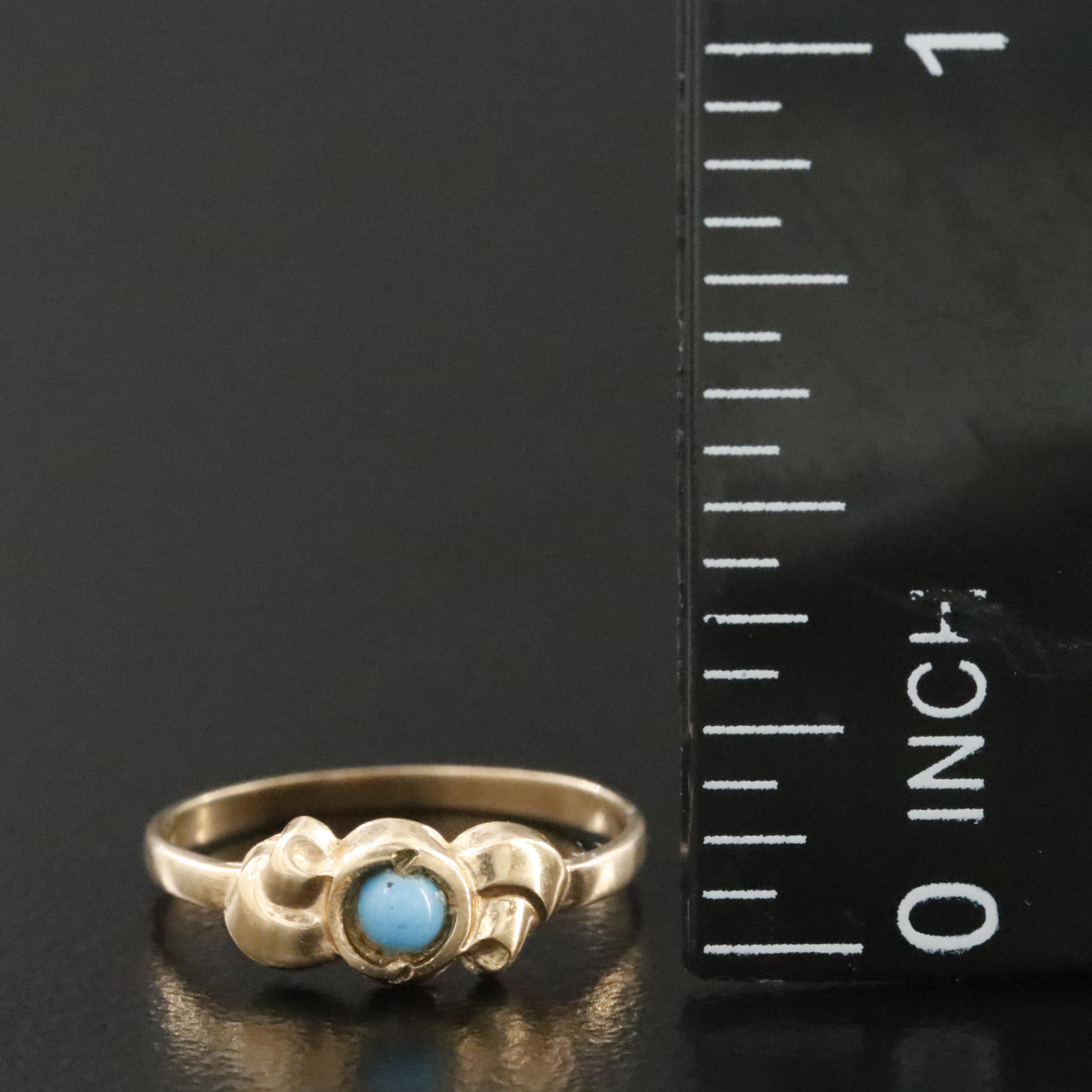 10K Imitation Turquoise Ring