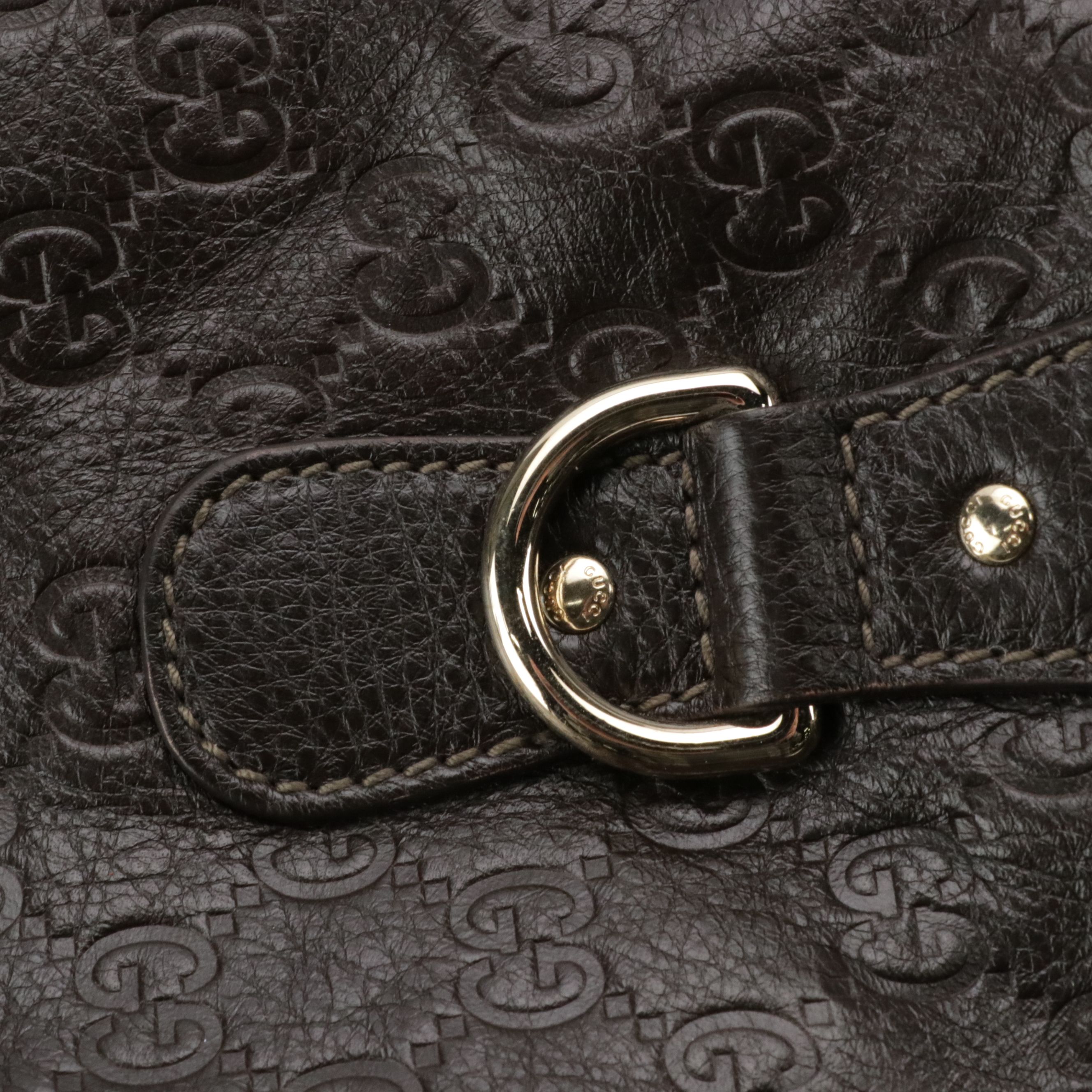 Gucci Joy Duffle Bag in Dark Brown Guccissima Leather