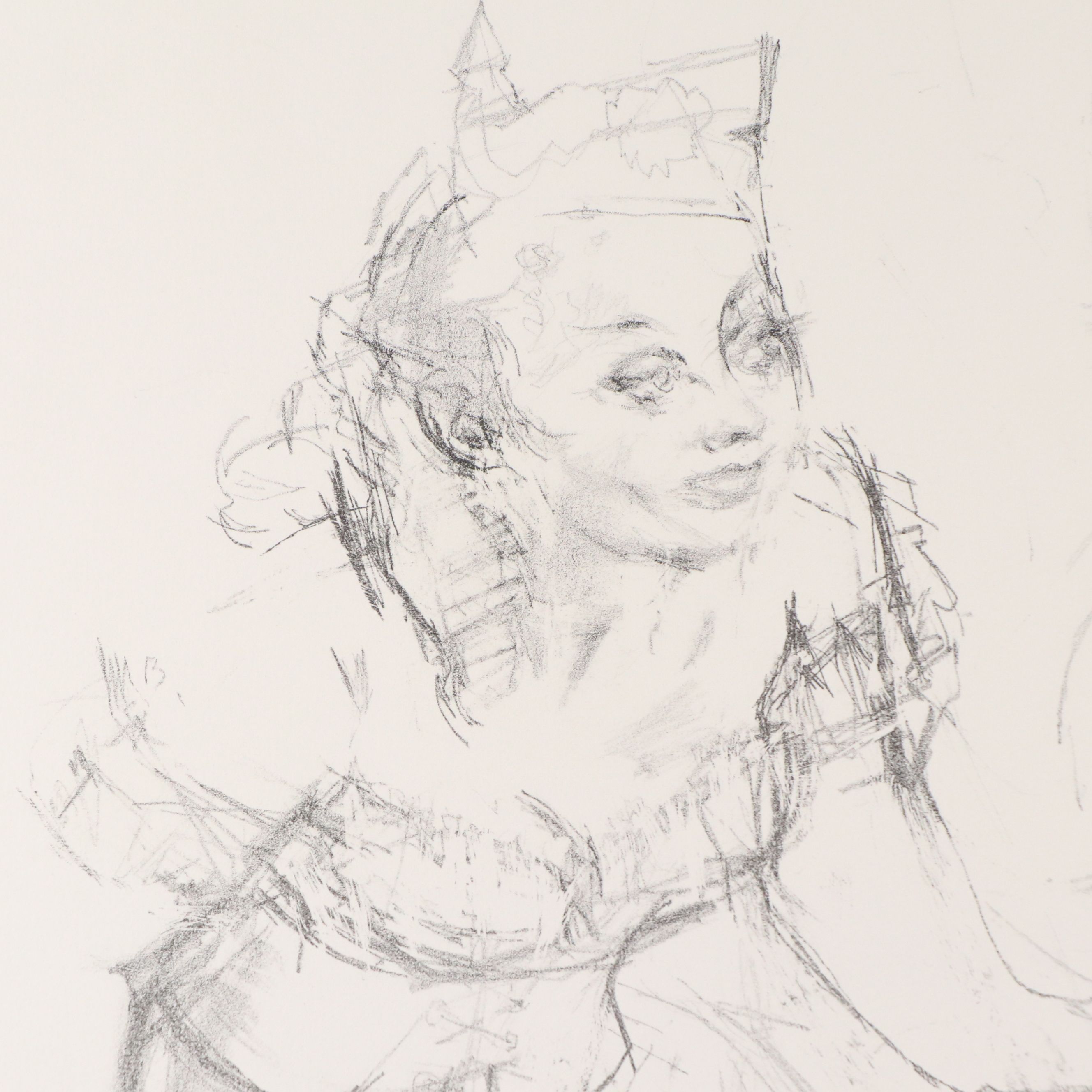 Jack Levine Lithograph "Marianne and the Goddess of Liberty," 1967