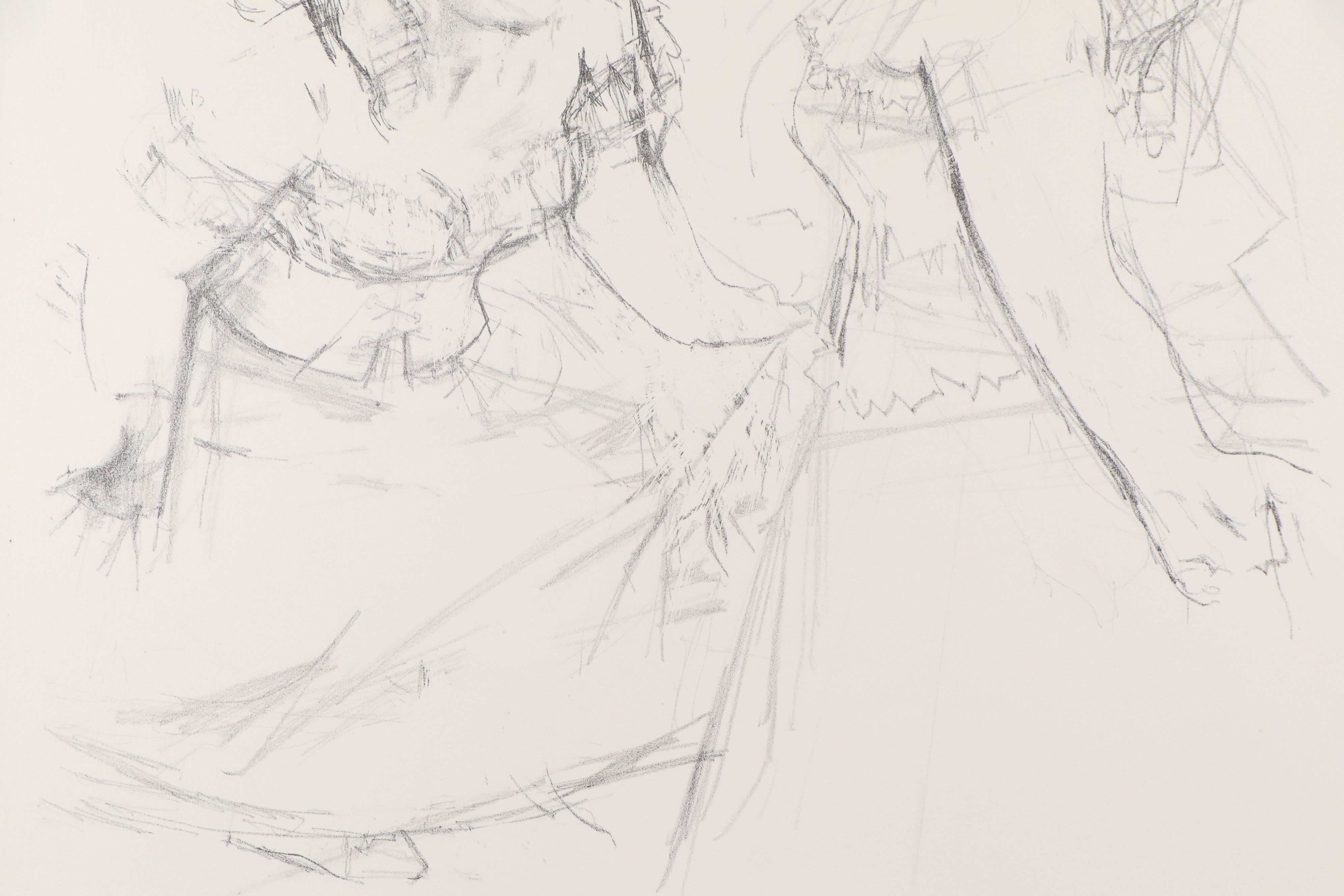 Jack Levine Lithograph "Marianne and the Goddess of Liberty," 1967