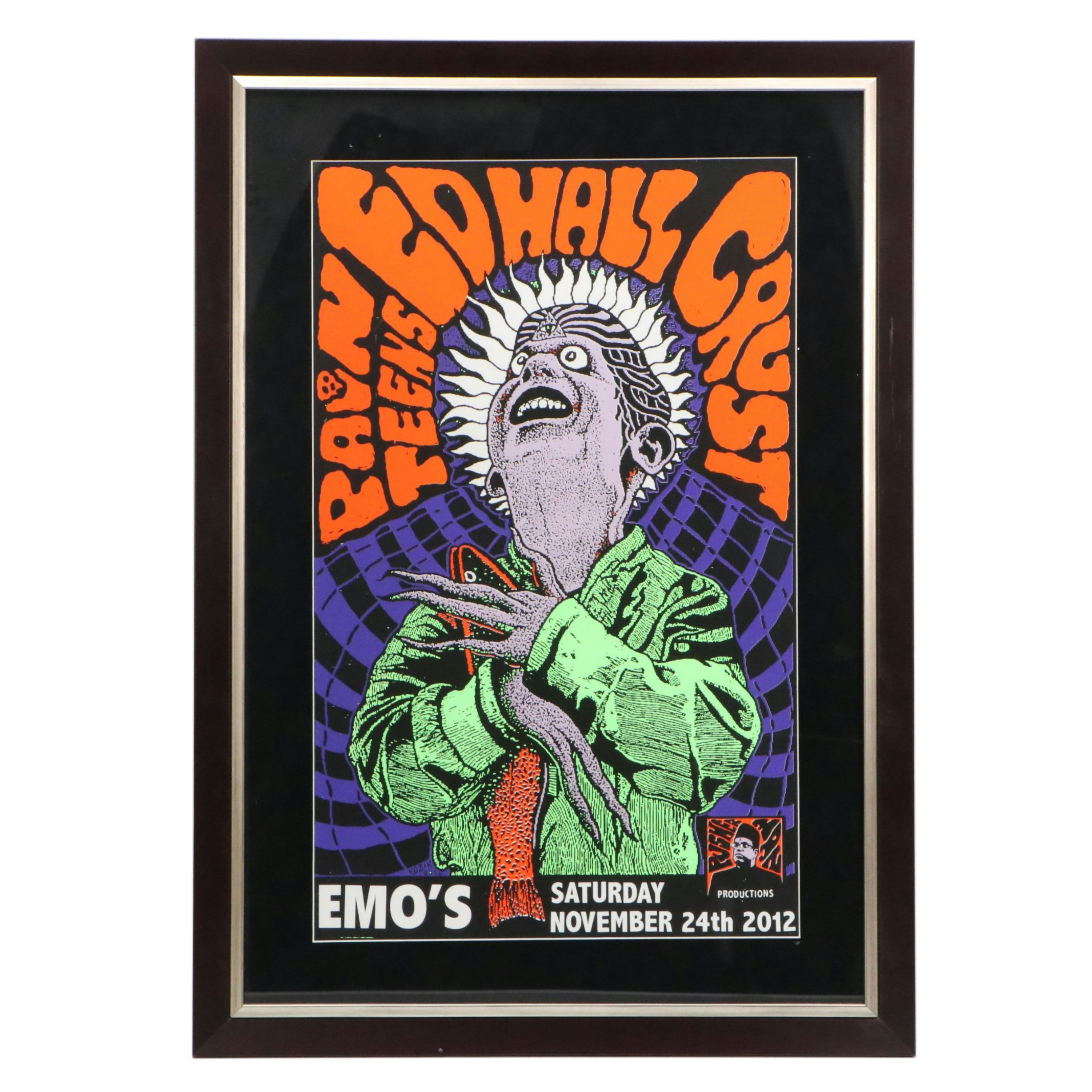 Frank Kozik "Pain Teens Ed Hall Crust" Screenprint Concert Poster
