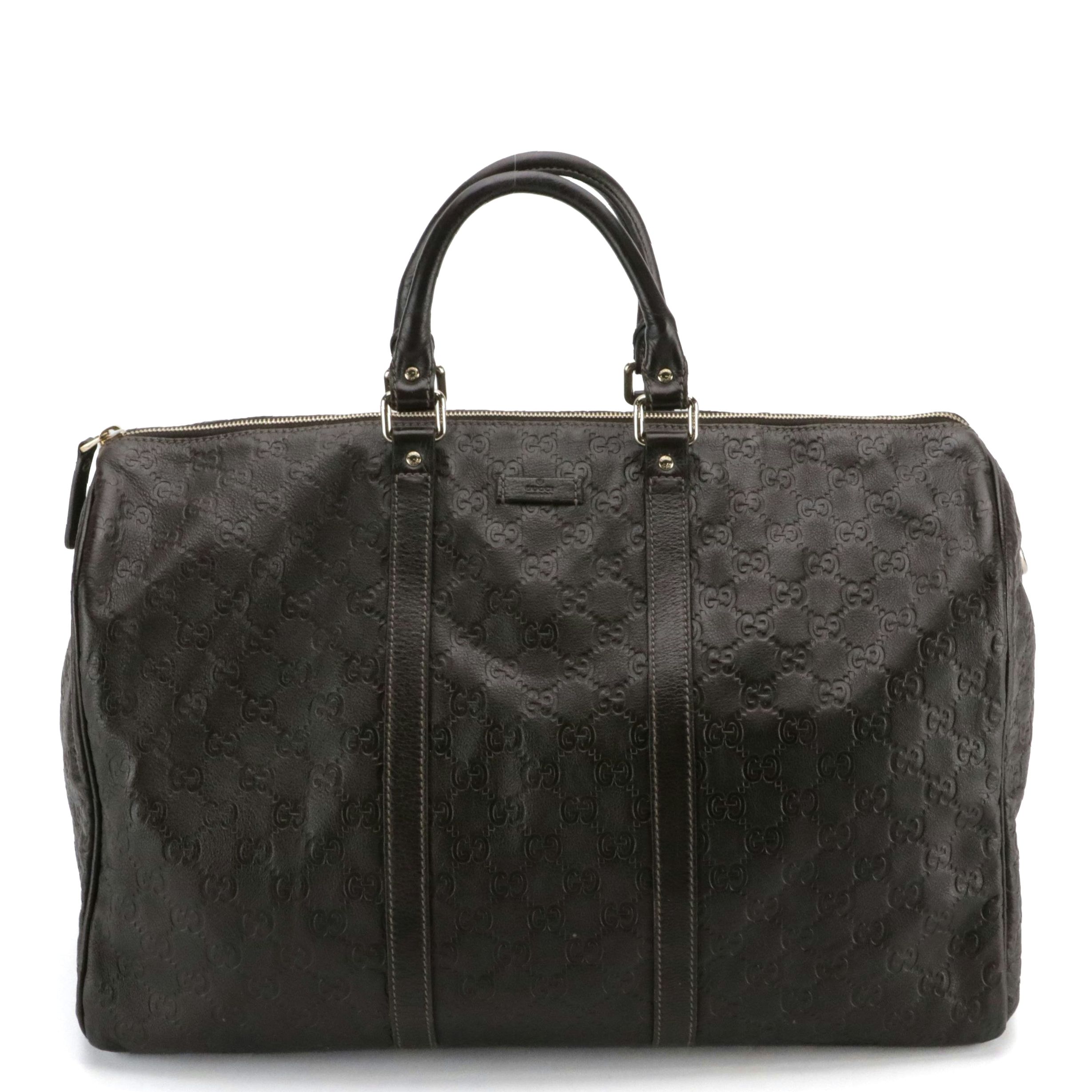 Gucci Joy Duffle Bag in Dark Brown Guccissima Leather
