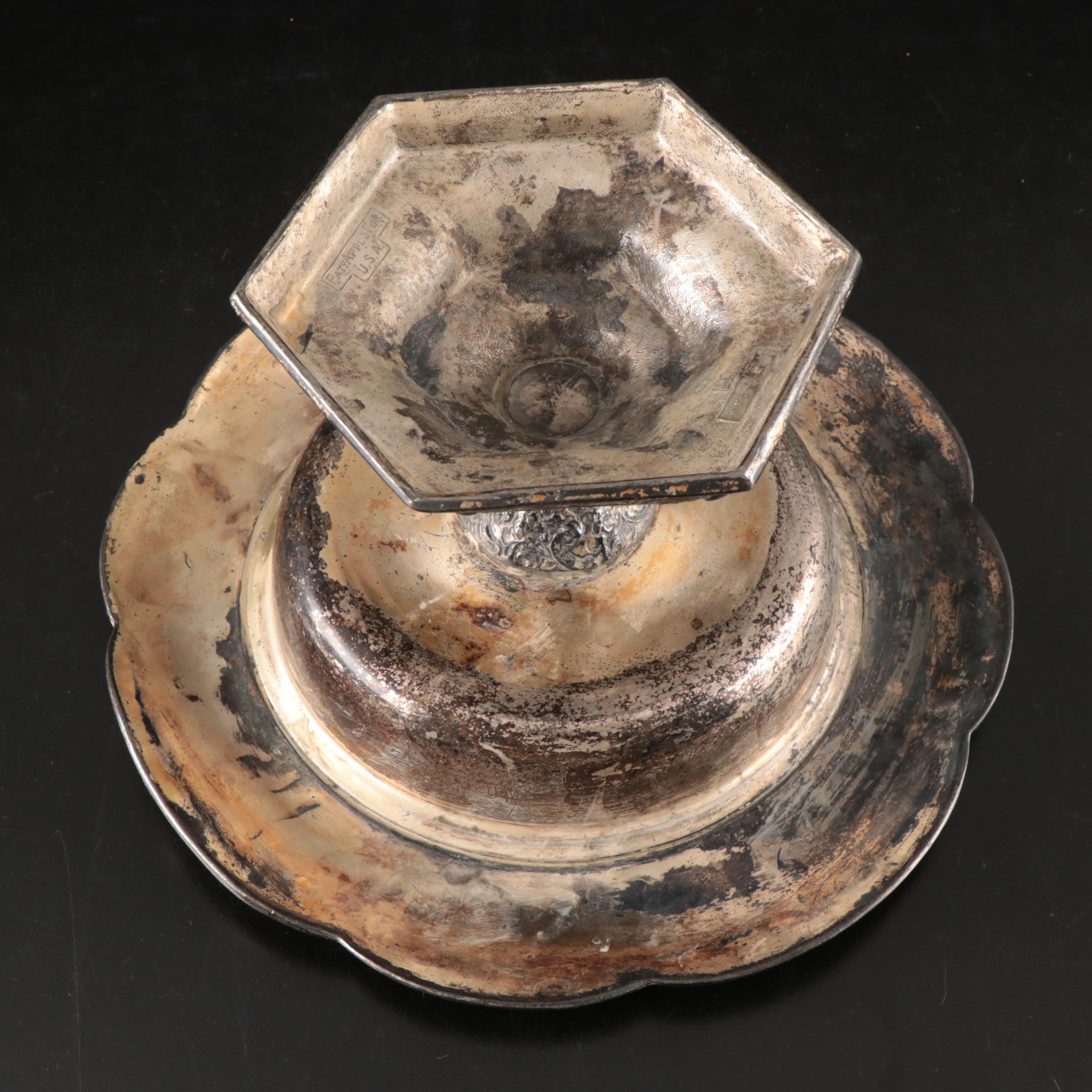 Gorham, Wallace, and More Silver Plate Tableware with Stainless Steel Goblets