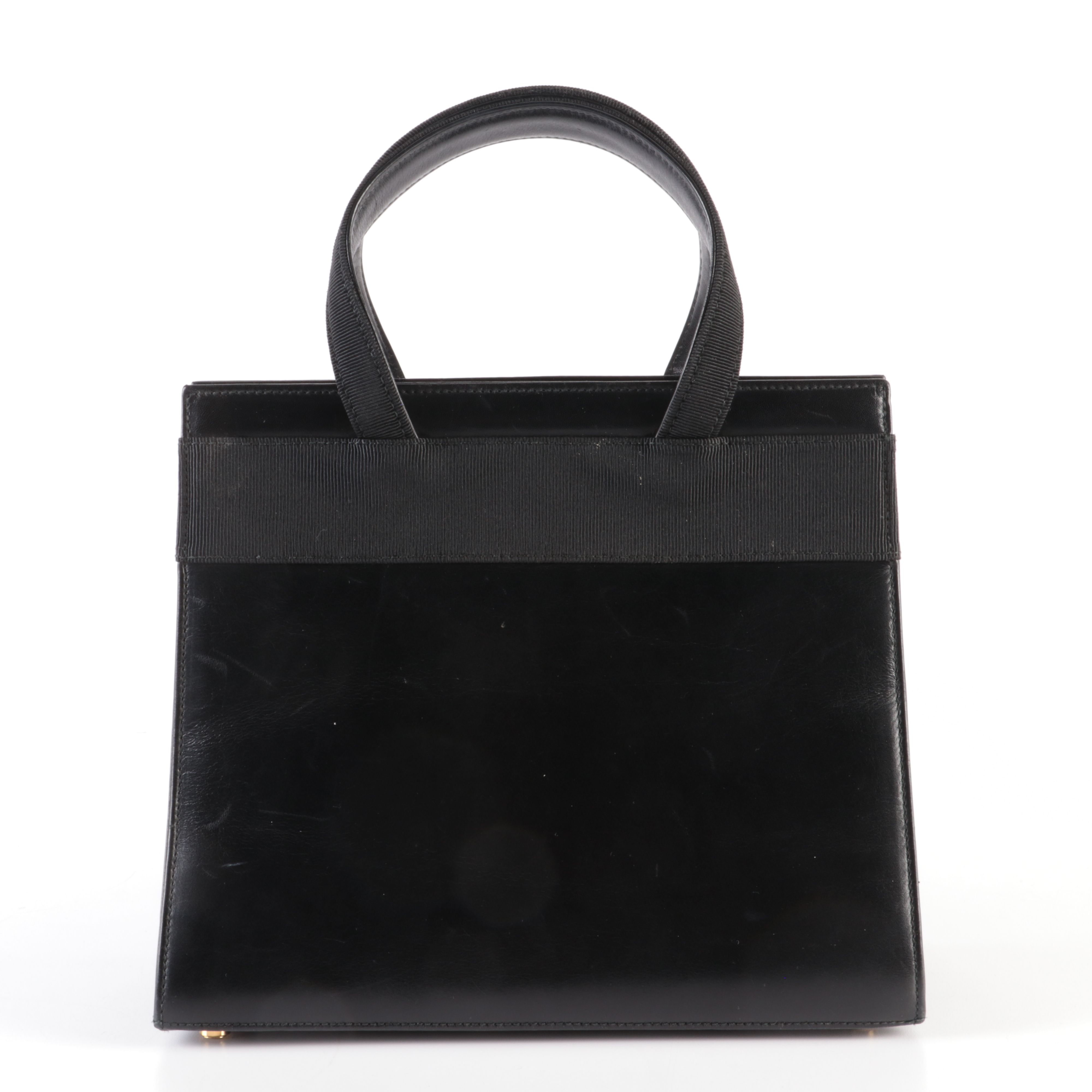 Salvatore Ferragamo Vara Bow Handbag in Black Leather