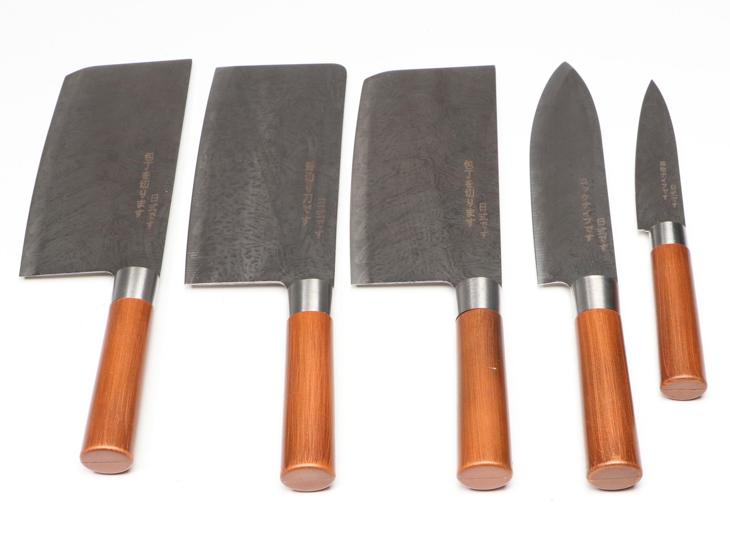 Japanese Style Etched Stainless Chef's Knives