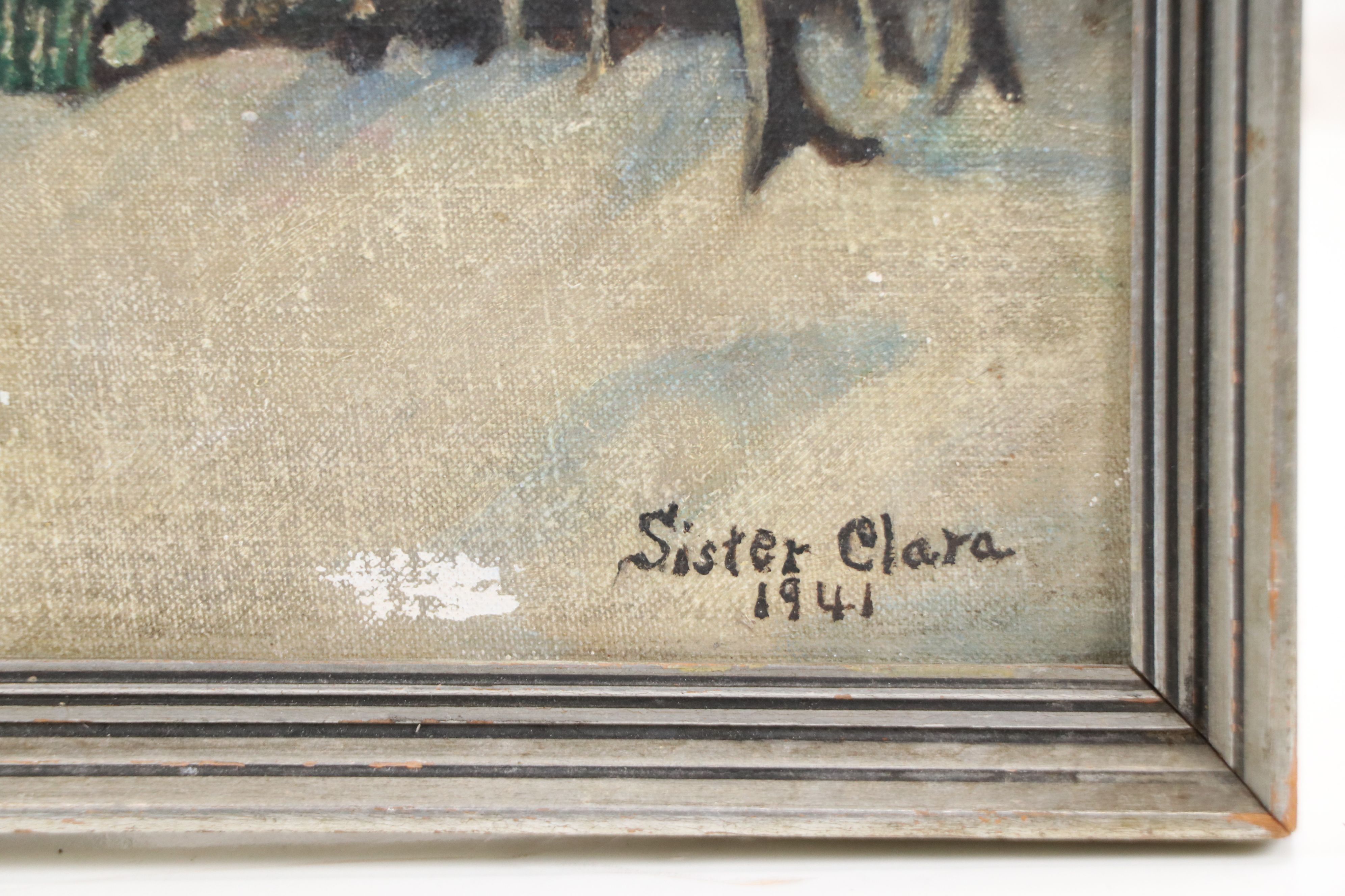 Oil Painting of Snowy Winter Night, 1941